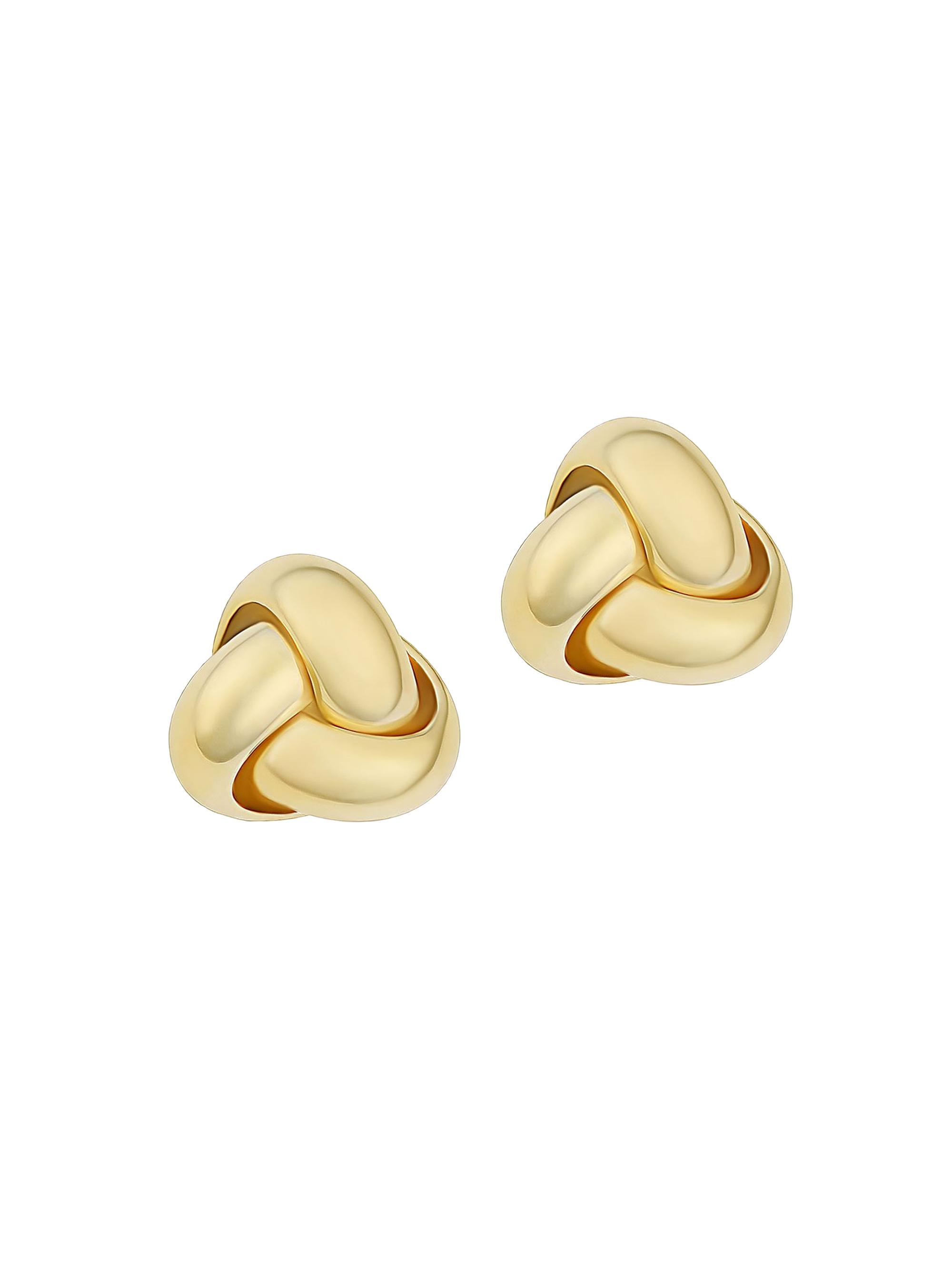Oradina Women's 14K Yellow Solid Gold Forget Me Knot Studs - Yellow Gold
