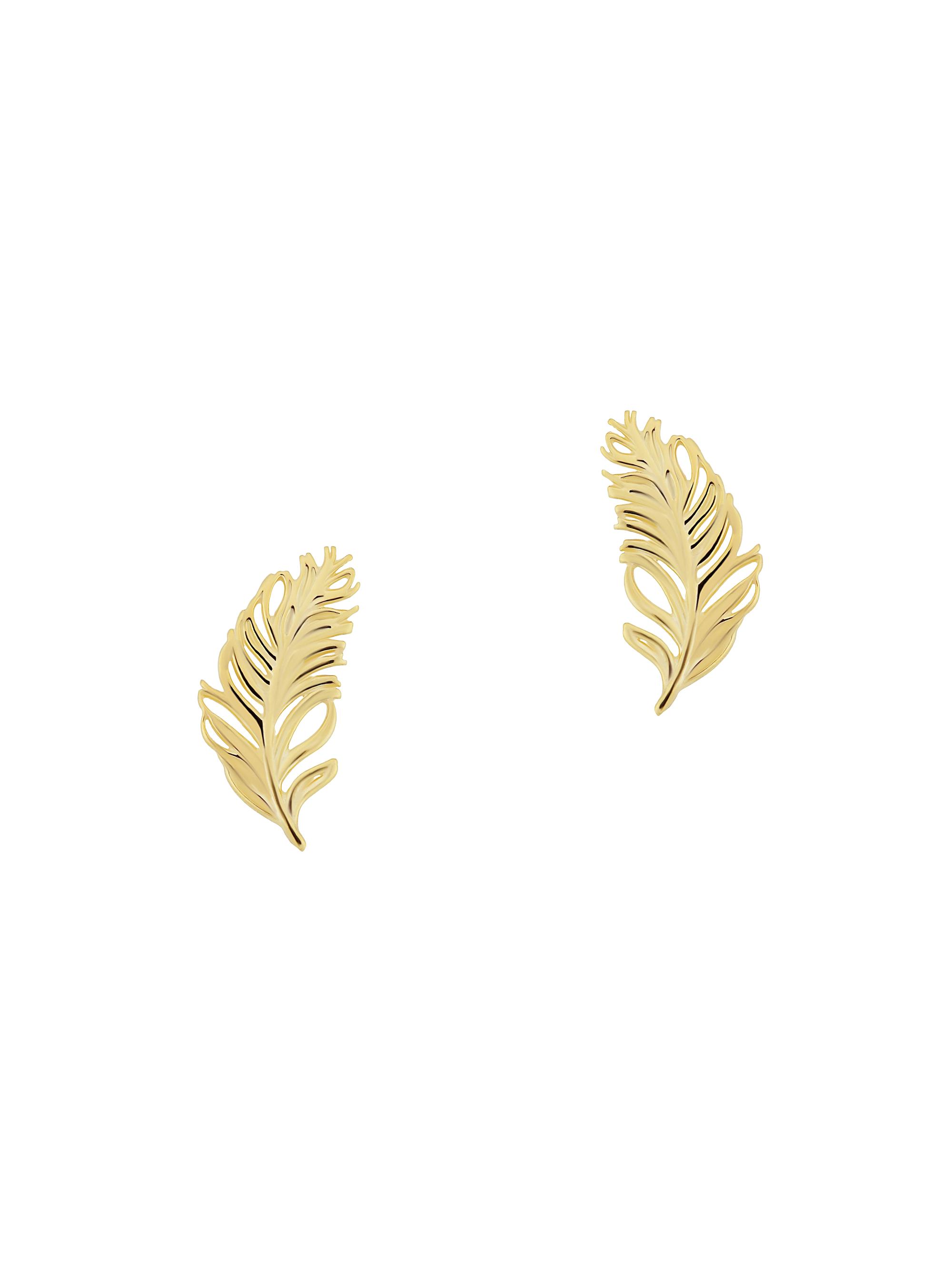 Oradina Women's 14K Yellow Solid Gold Fine as A Feather Studs - Yellow Gold