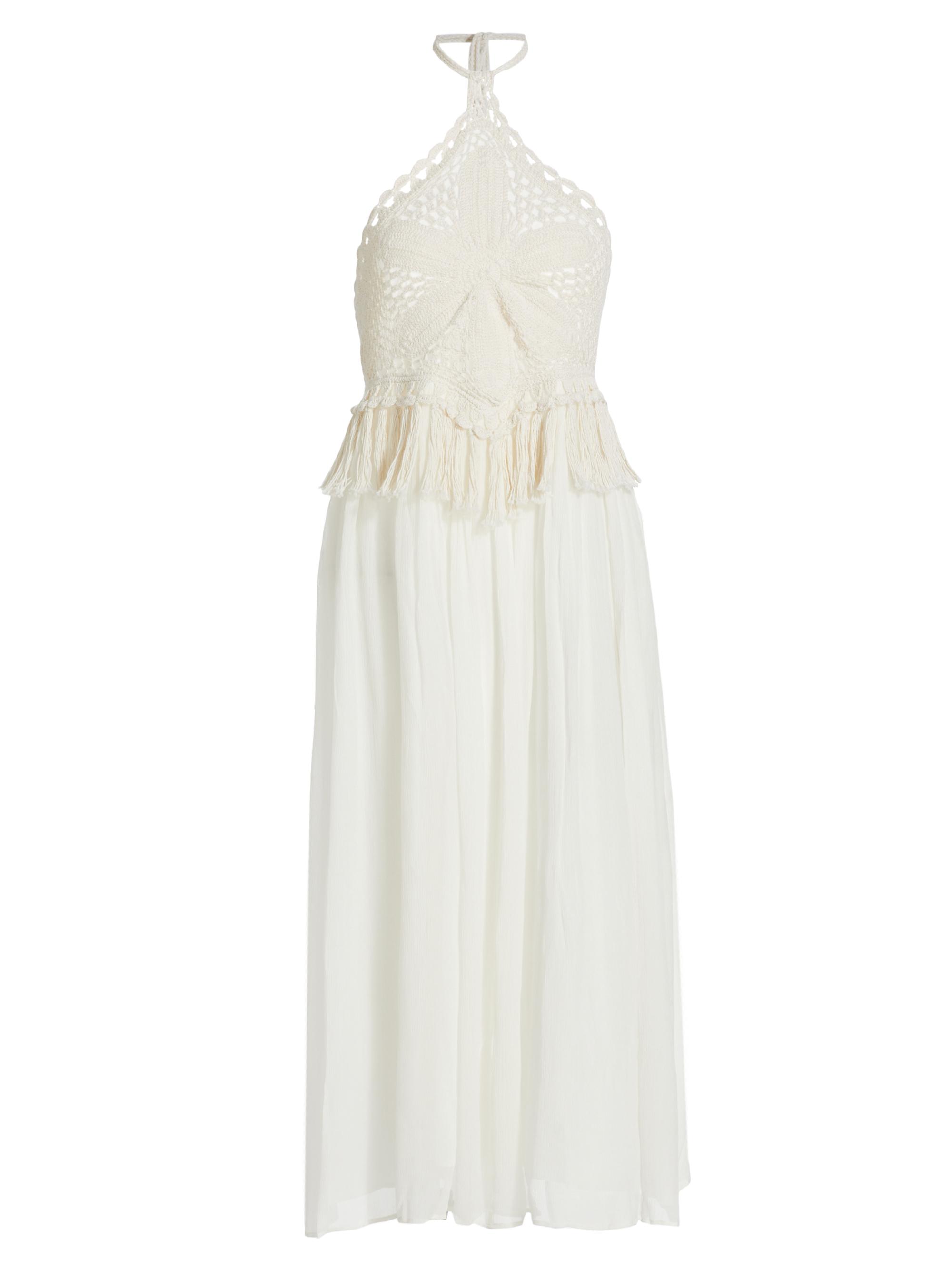 Calypso St. Barth Women's Crochet Halter Crochet & Chiffon Maxi Dress - Off White