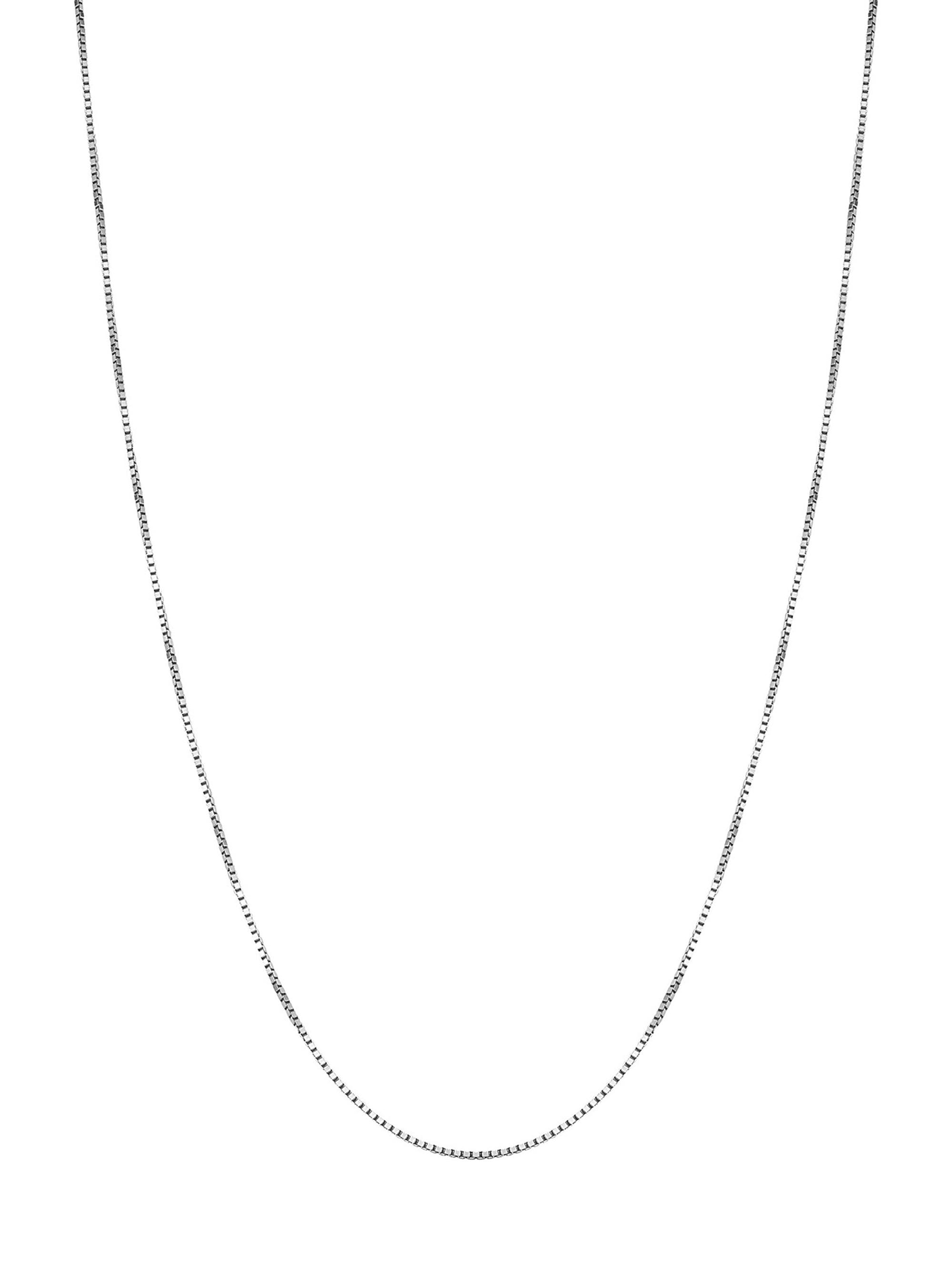 Oradina Women's 14K White Solid Gold Bodega Box Chain - White Gold