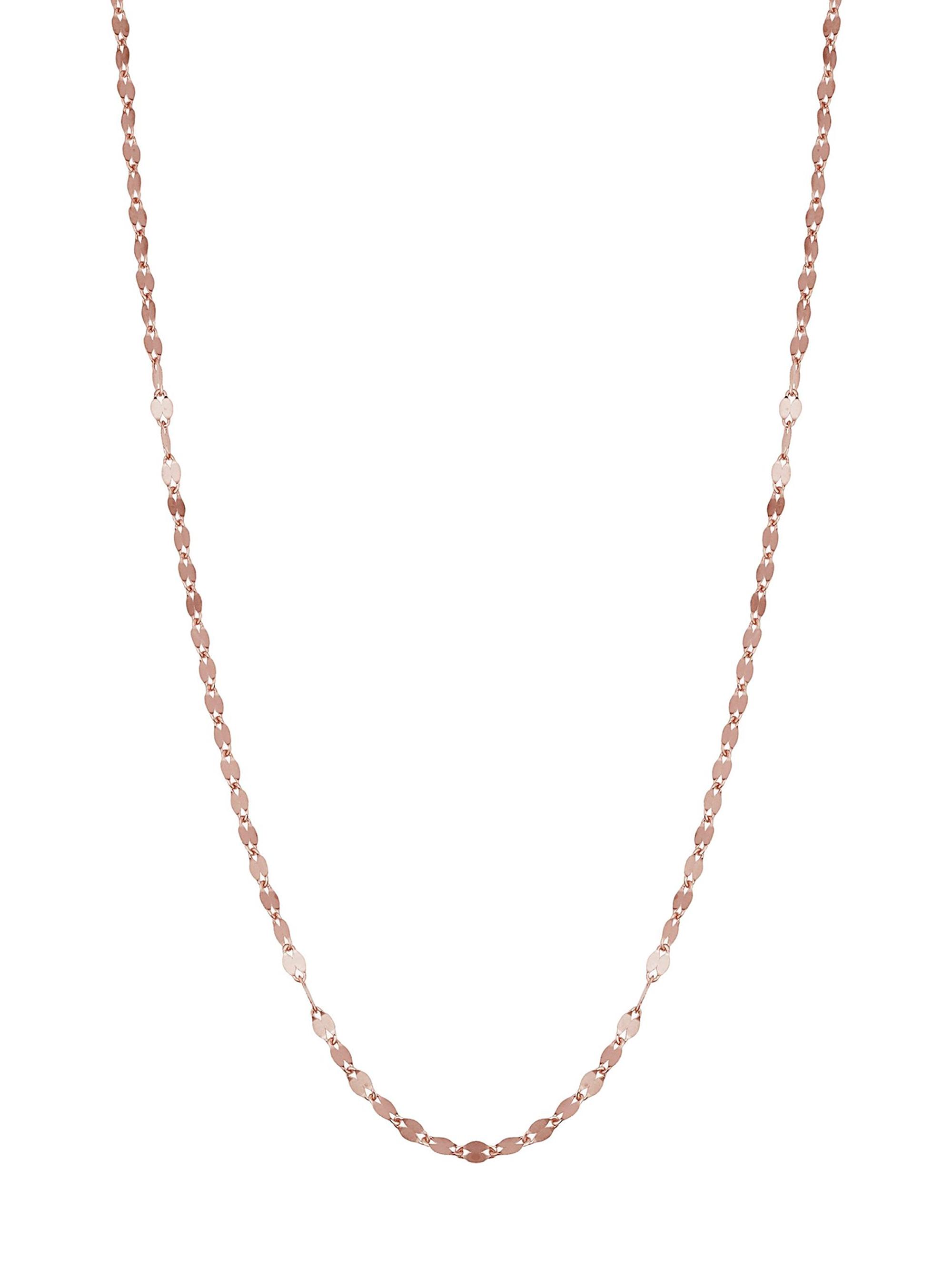 Oradina Women's 14K Rose Solid Gold Cabaret Chain Necklace - Rose Gold