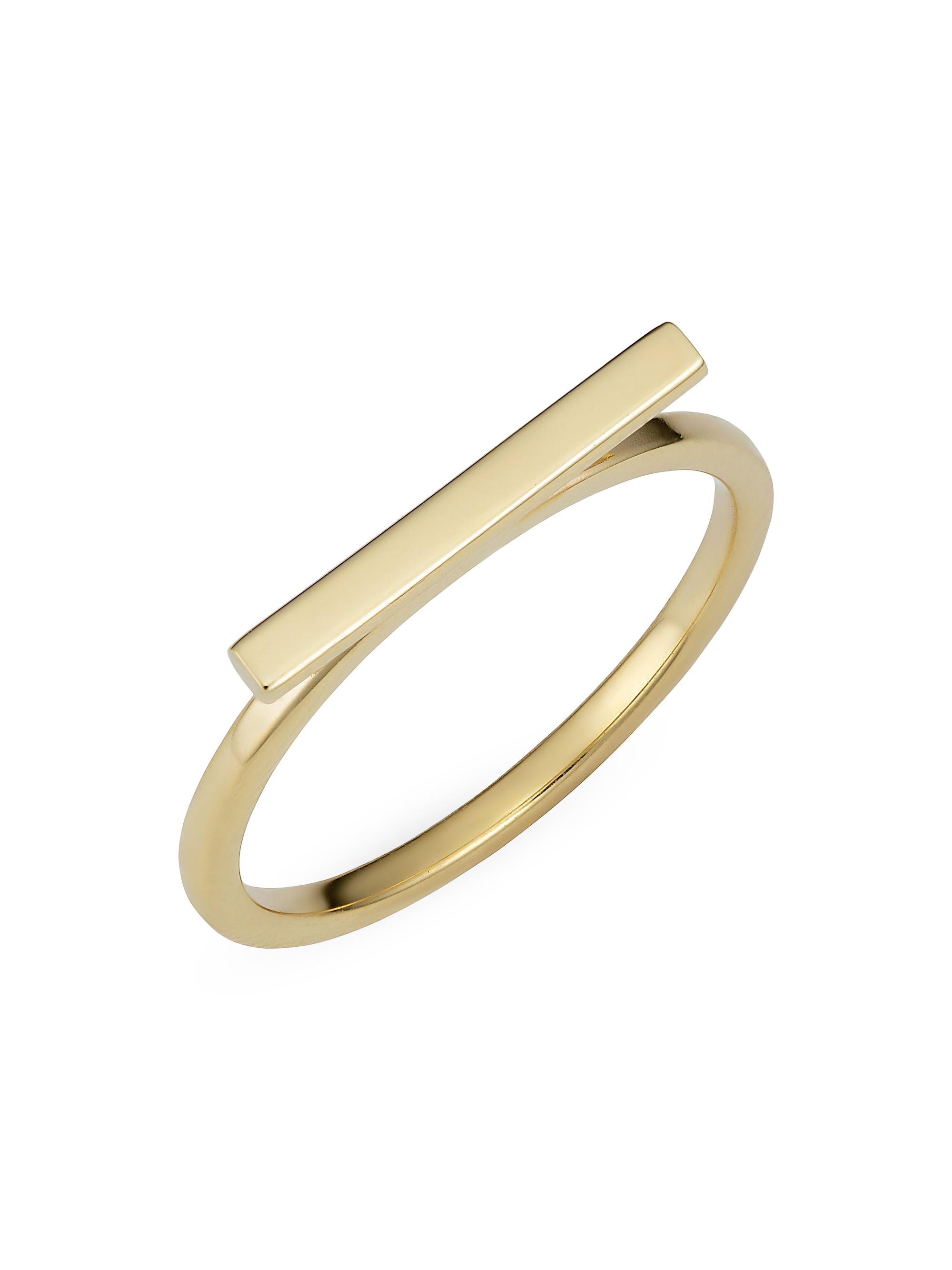 Oradina Women's 14K Yellow Solid Gold Brooklyn Bar Ring - Yellow Gold