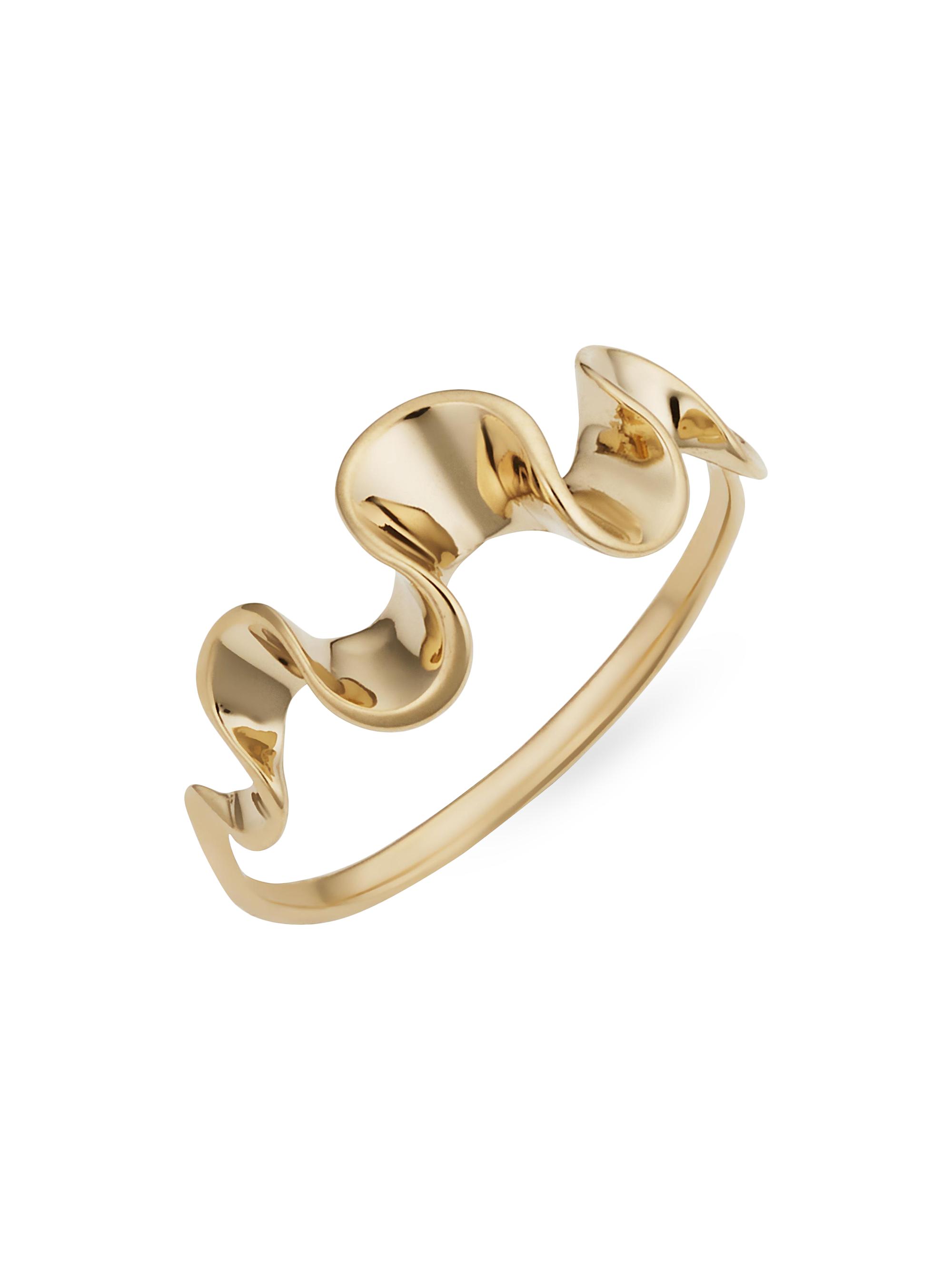 Oradina Women's 14K Yellow Solid Gold Solid Gold Ribbon Ring - Yellow Gold