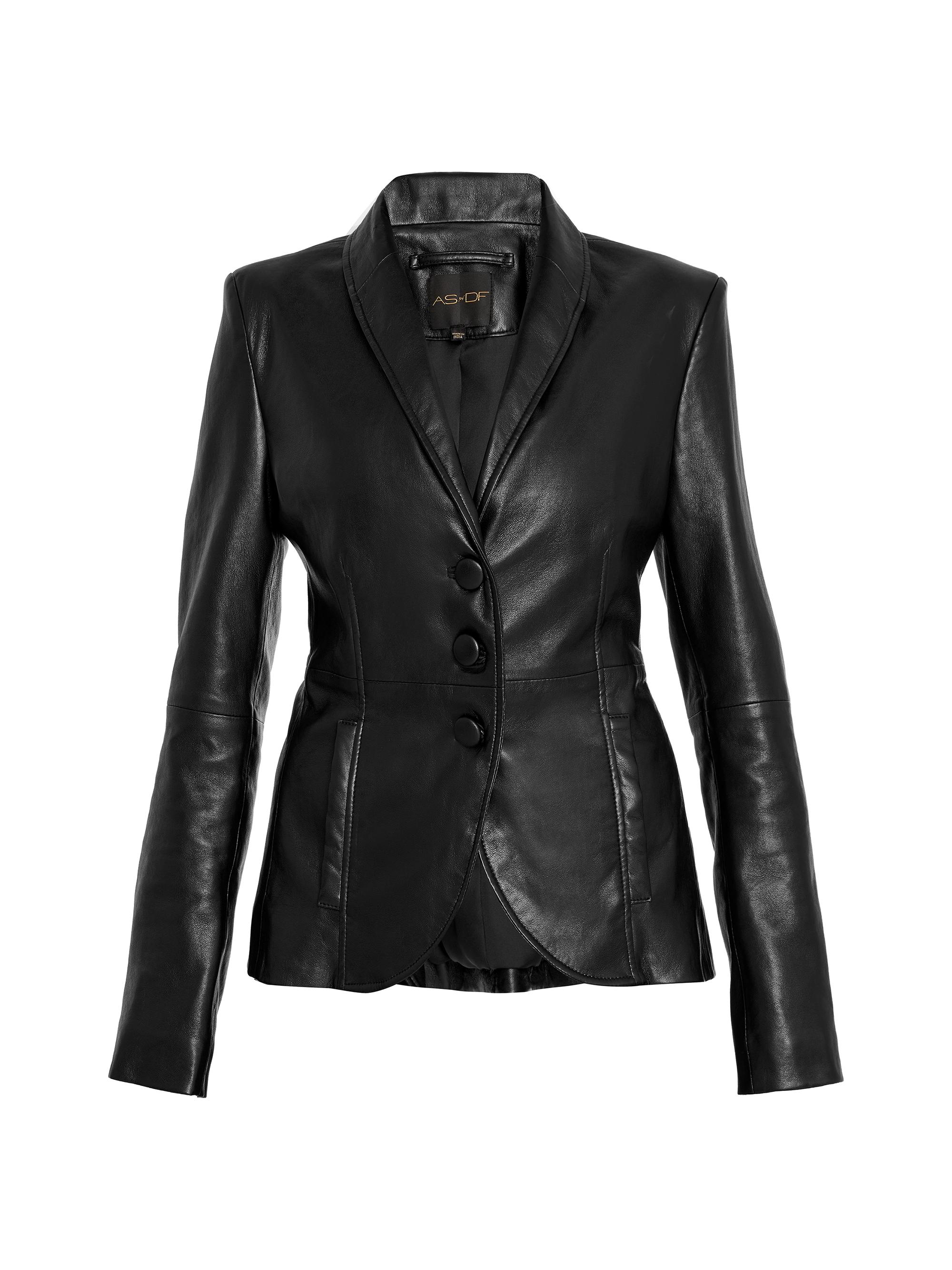 AS by DF Women's Denise Tailored Recycled Leather Blazer - Black