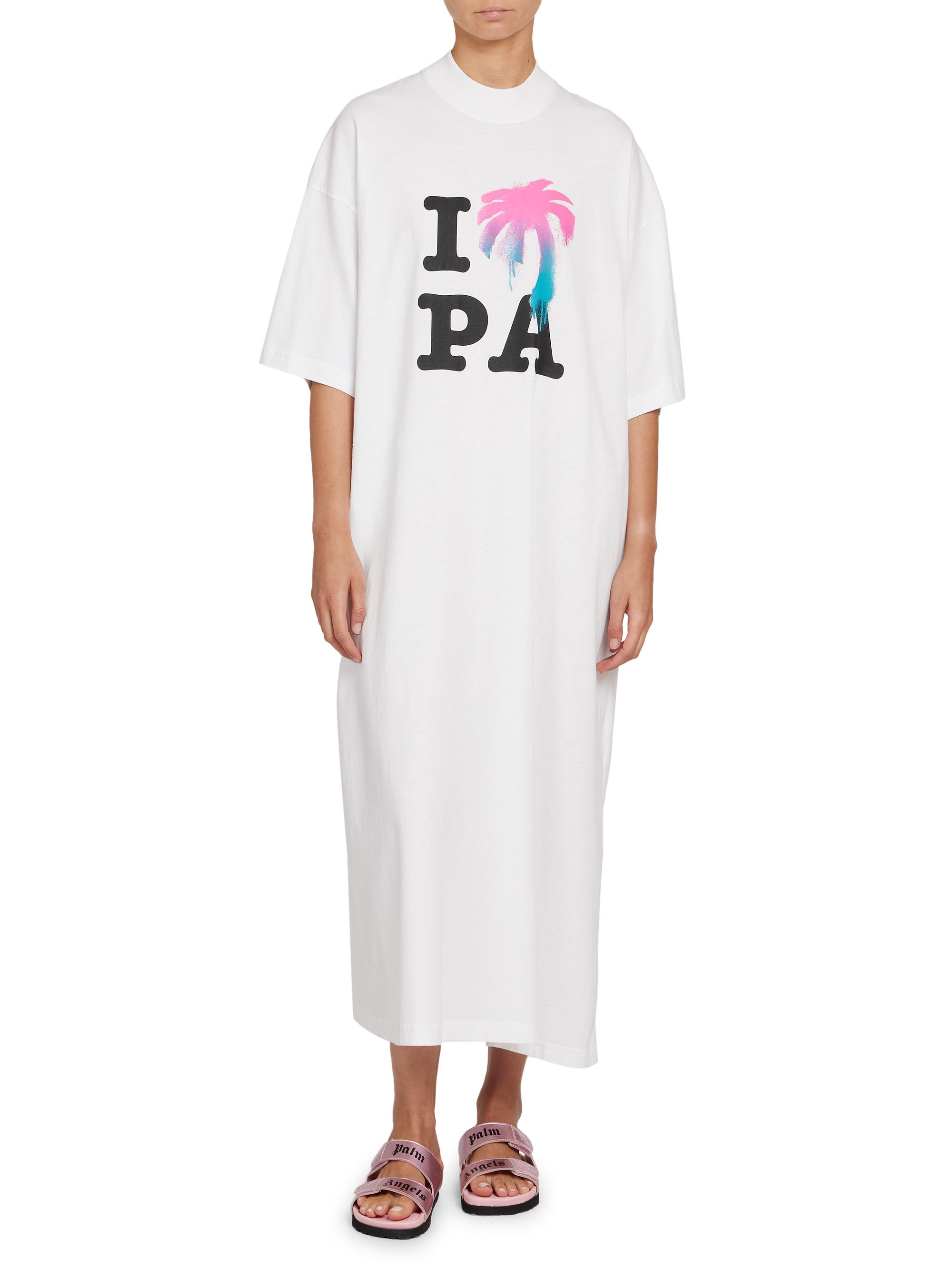 palm angels t shirt dress Racing T-Shirt Dress in FUCHSIA MULTICOLOR for Women