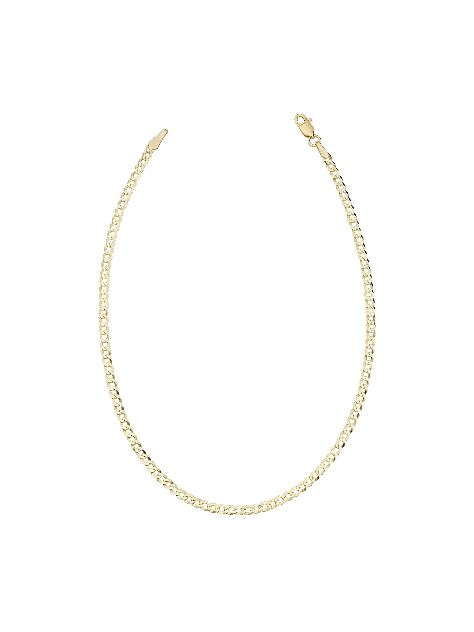 Oradina Women's 14K Yellow Solid Gold Carmine Curb Petite Bracelet - Yellow Gold