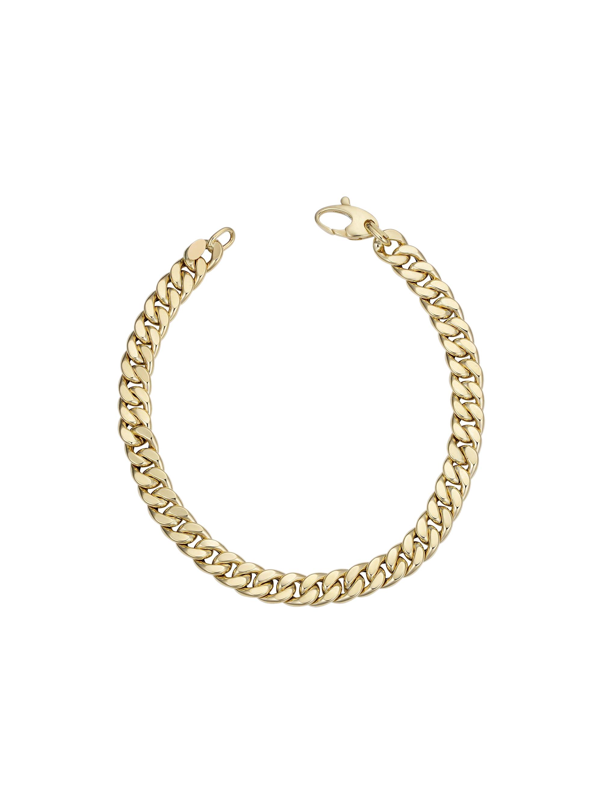 Oradina Women's 14K Yellow Solid Gold Estate Cuban Bracelet - Yellow Gold