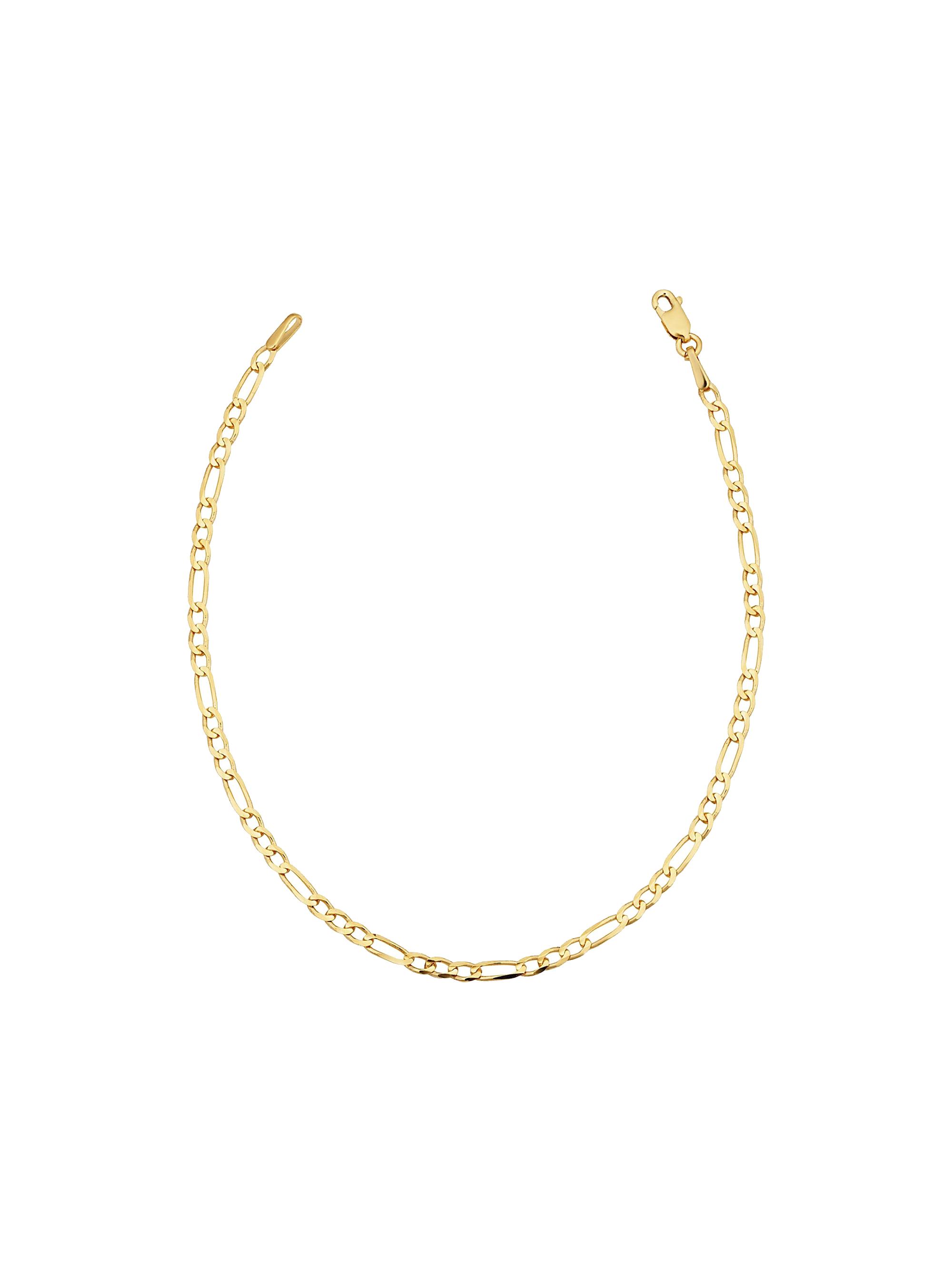 Oradina Women's 14K Yellow Solid Gold Florentine Figaro Petite Bracelet - Yellow Gold