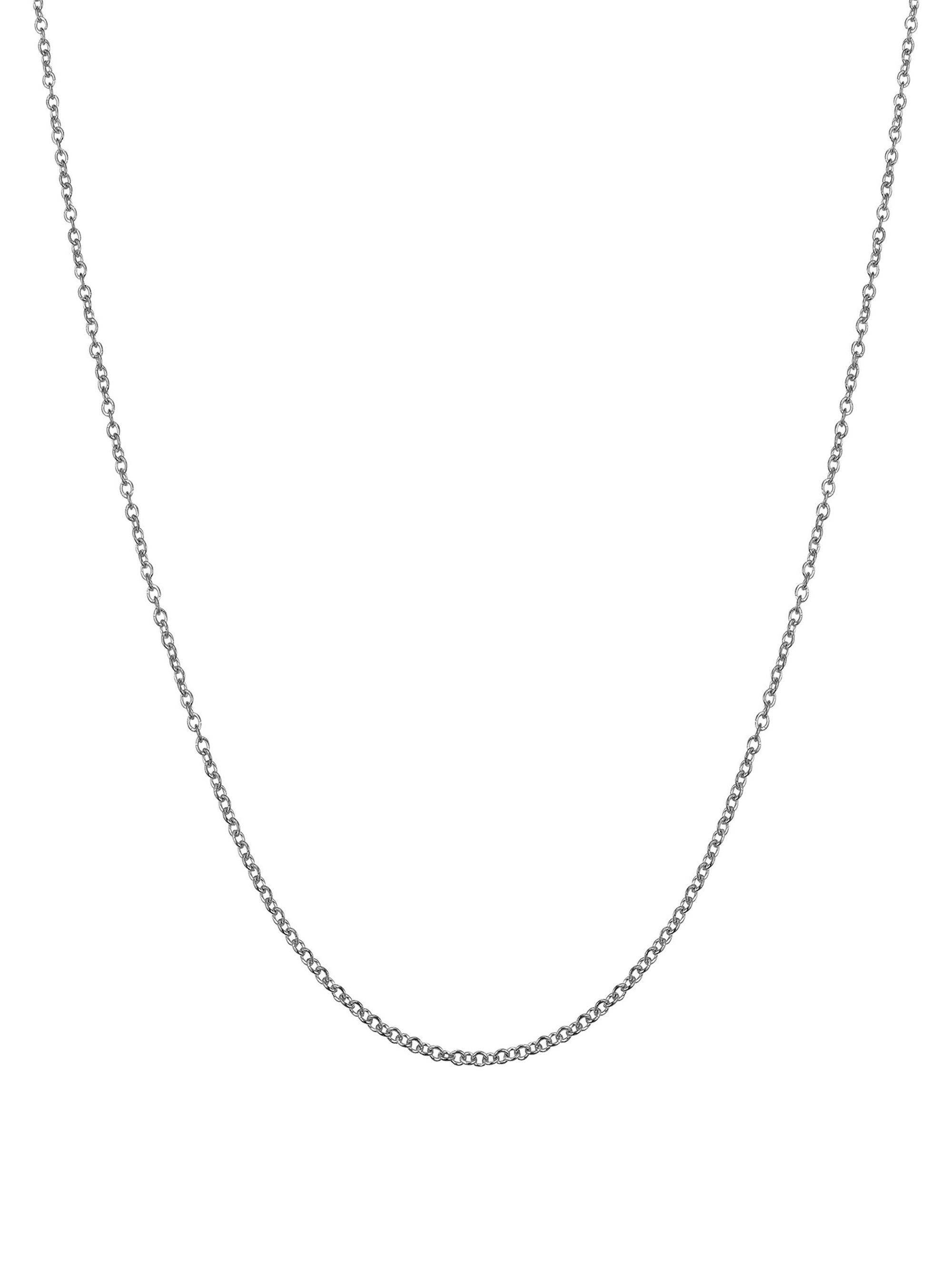 Oradina Women's 14K White Solid Gold Rimini Rolo Chain - White Gold