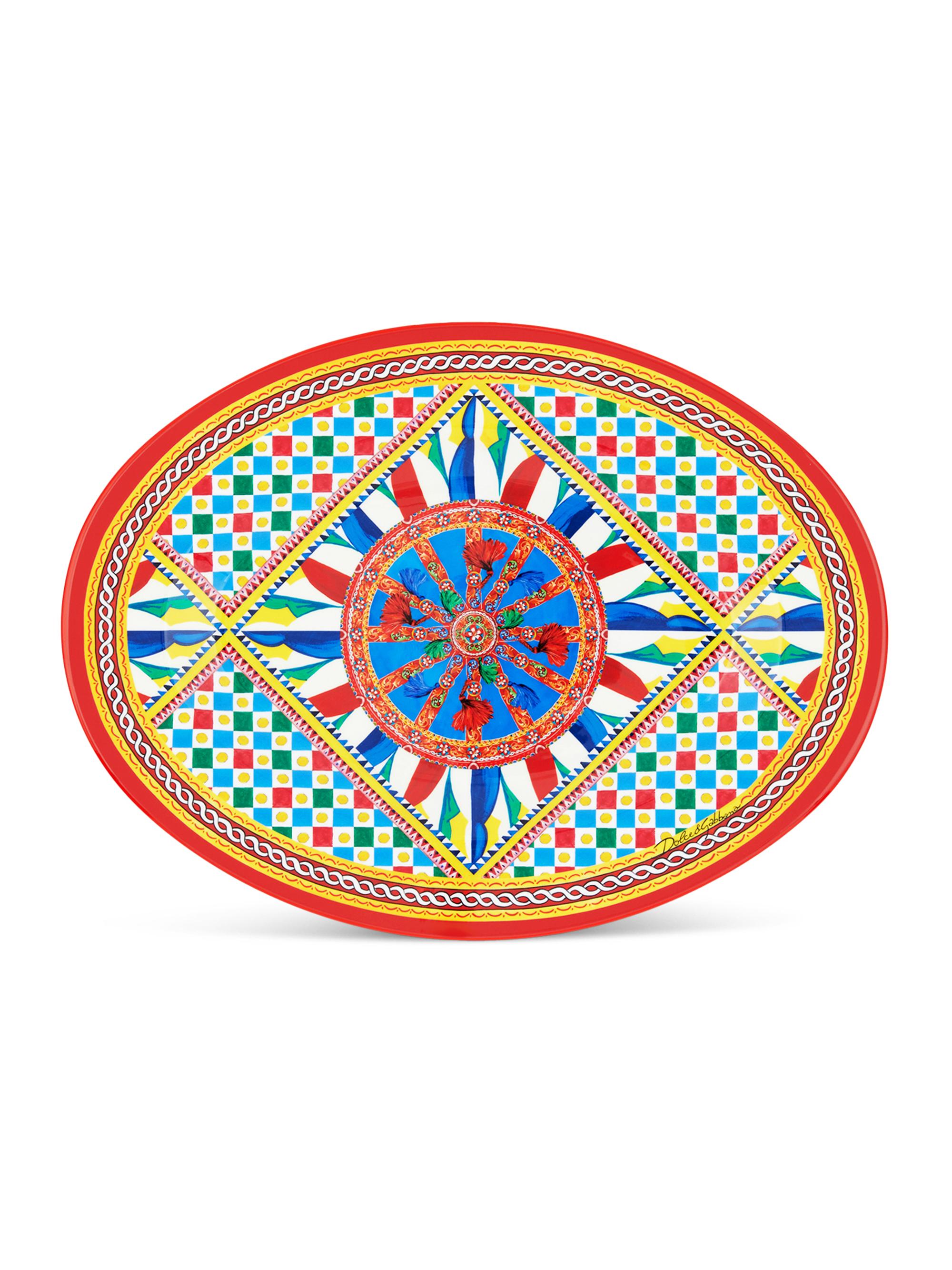 Dolce & Gabbana Carretto Oval Tray - Red