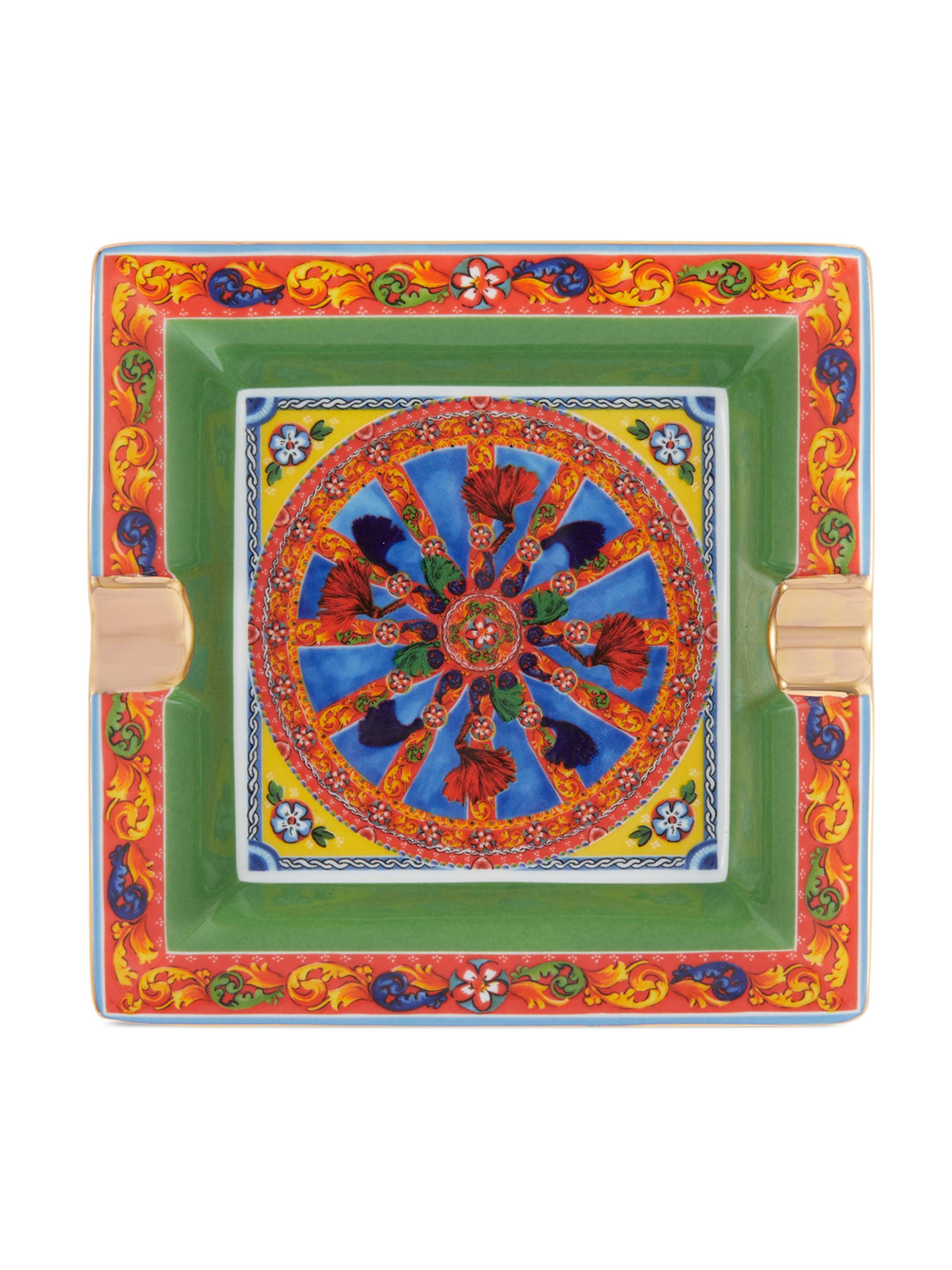 DOLCE&GABBANA 灰皿 Dolce&Gabbana Carretto Gold-Trim Porcelain Ashtray | Saks Fifth Avenue