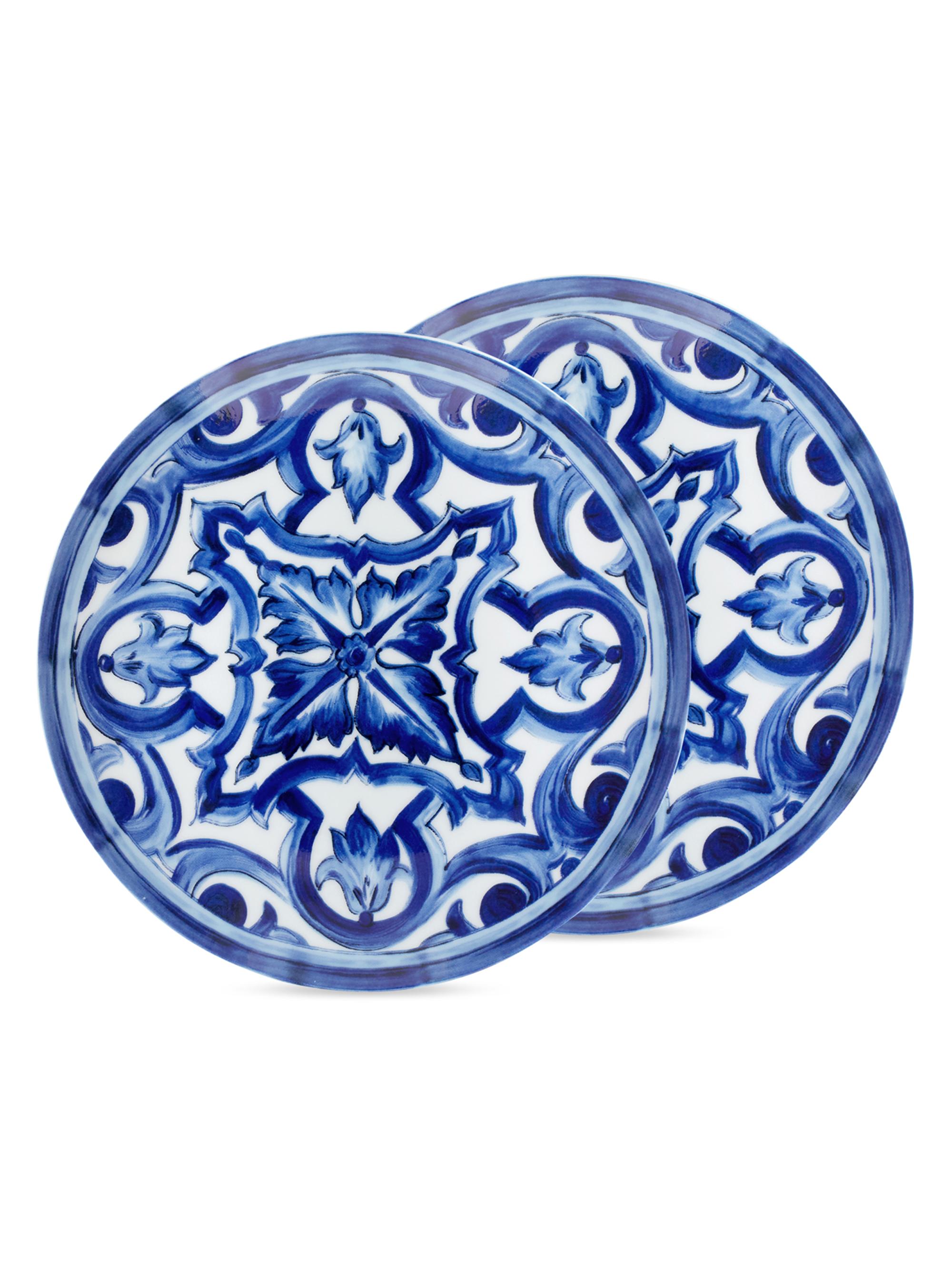 Dolce & Gabbana Blue Mediterraneo Stella 2-Piece Bread Plate Set