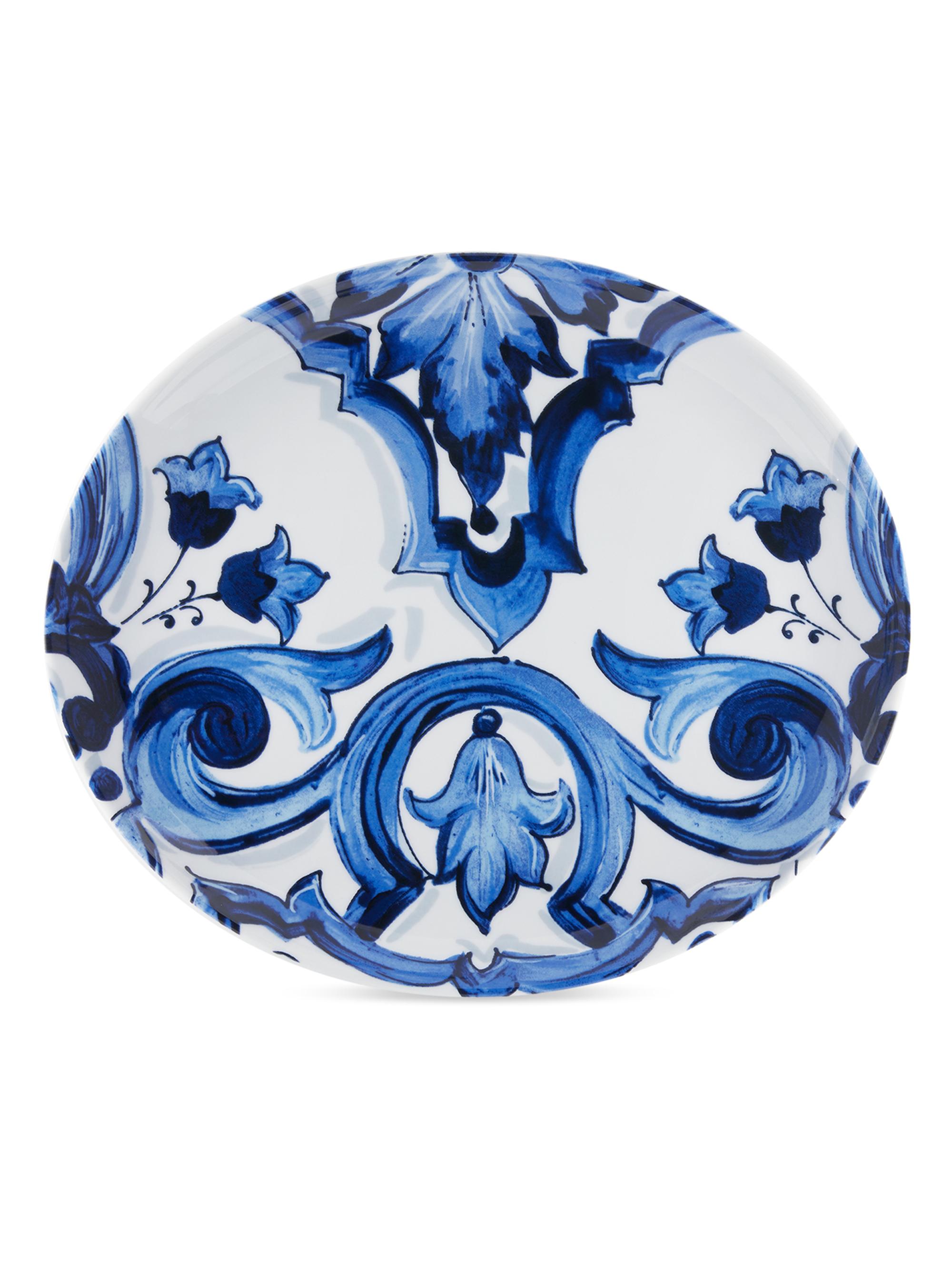 Dolce & Gabbana Blue Mediterraneo Fiore Oval Serving Plate