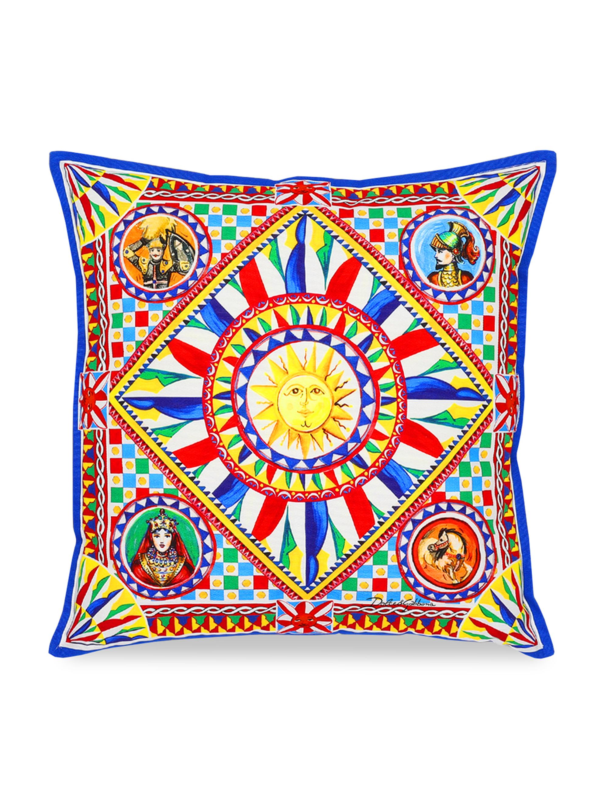 Dolce & Gabbana Carretto Canvas Cushion - Red