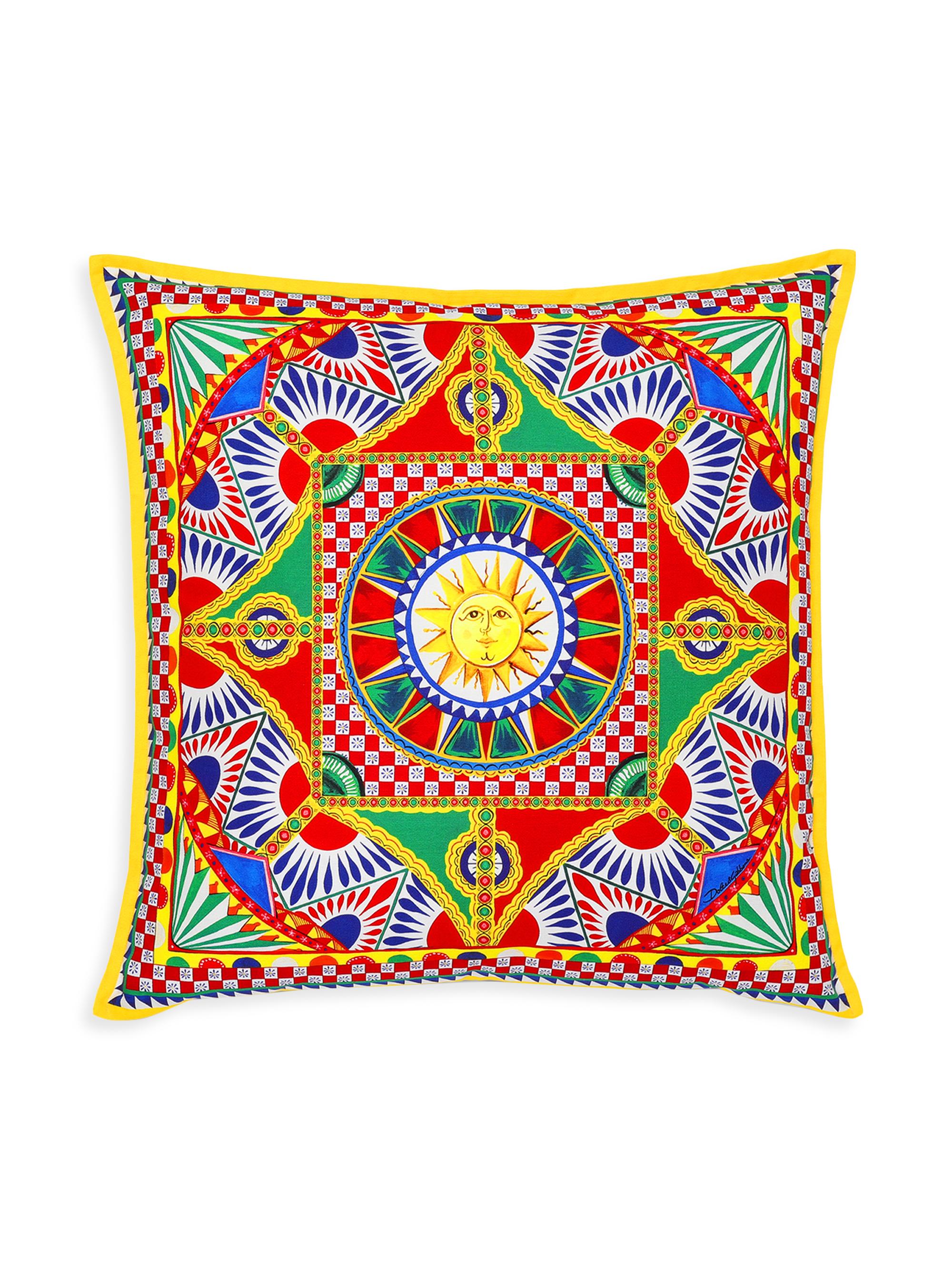 Dolce & Gabbana Carretto Canvas Cushion - Red