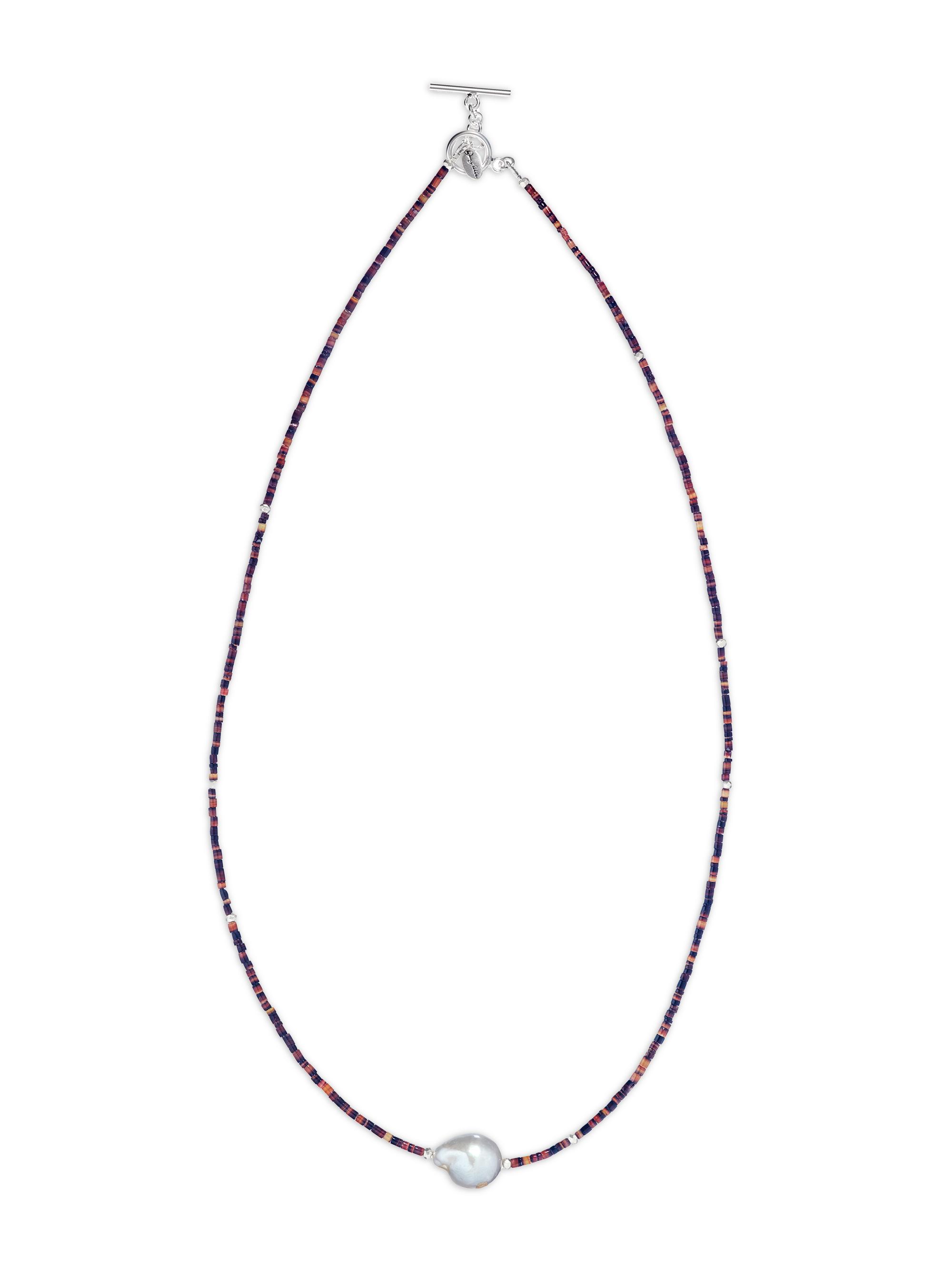 Jan Leslie Men's Sterling Silver, Freshwater Pearl & Shell Bead Necklace - Brown