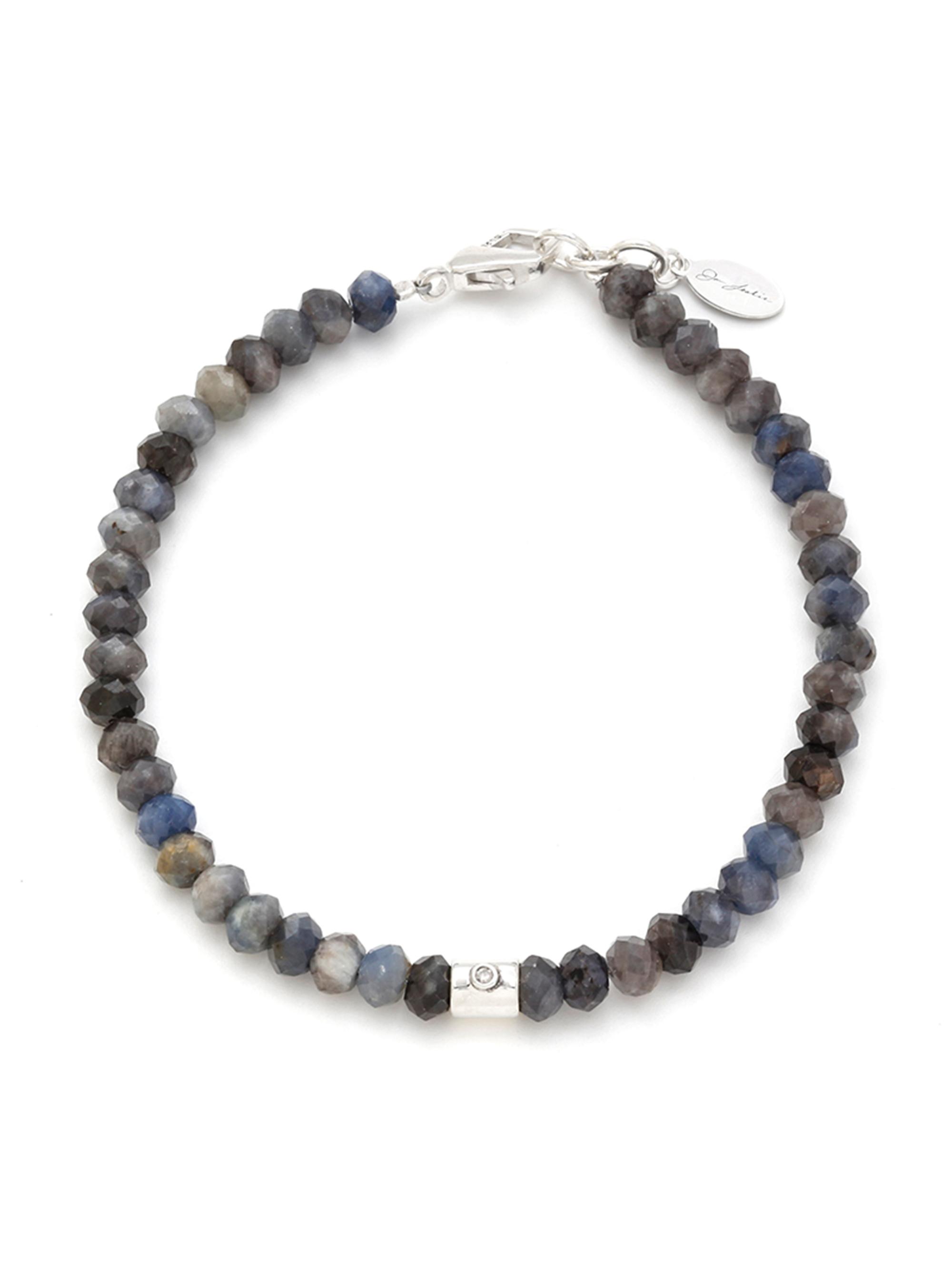 Jan Leslie Men's Sterling Silver, Diamond & Sapphire Bead Bracelet - Blue