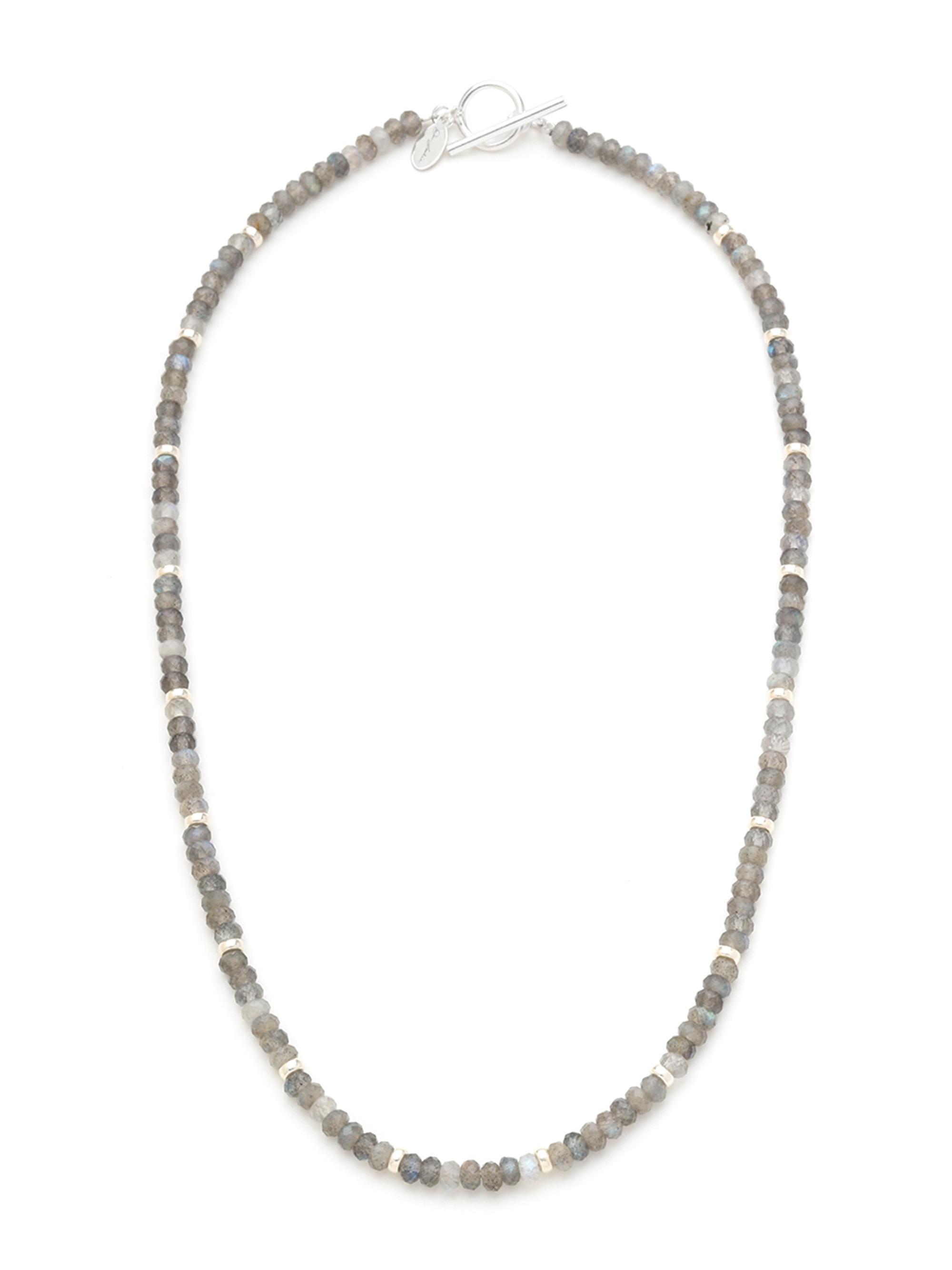 Jan Leslie Men's Labradorite Beaded Necklace - Grey