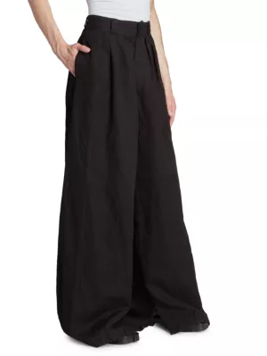 Shop Maison Margiela Linen-Blend Wide-Leg Pants | Saks Fifth Avenue