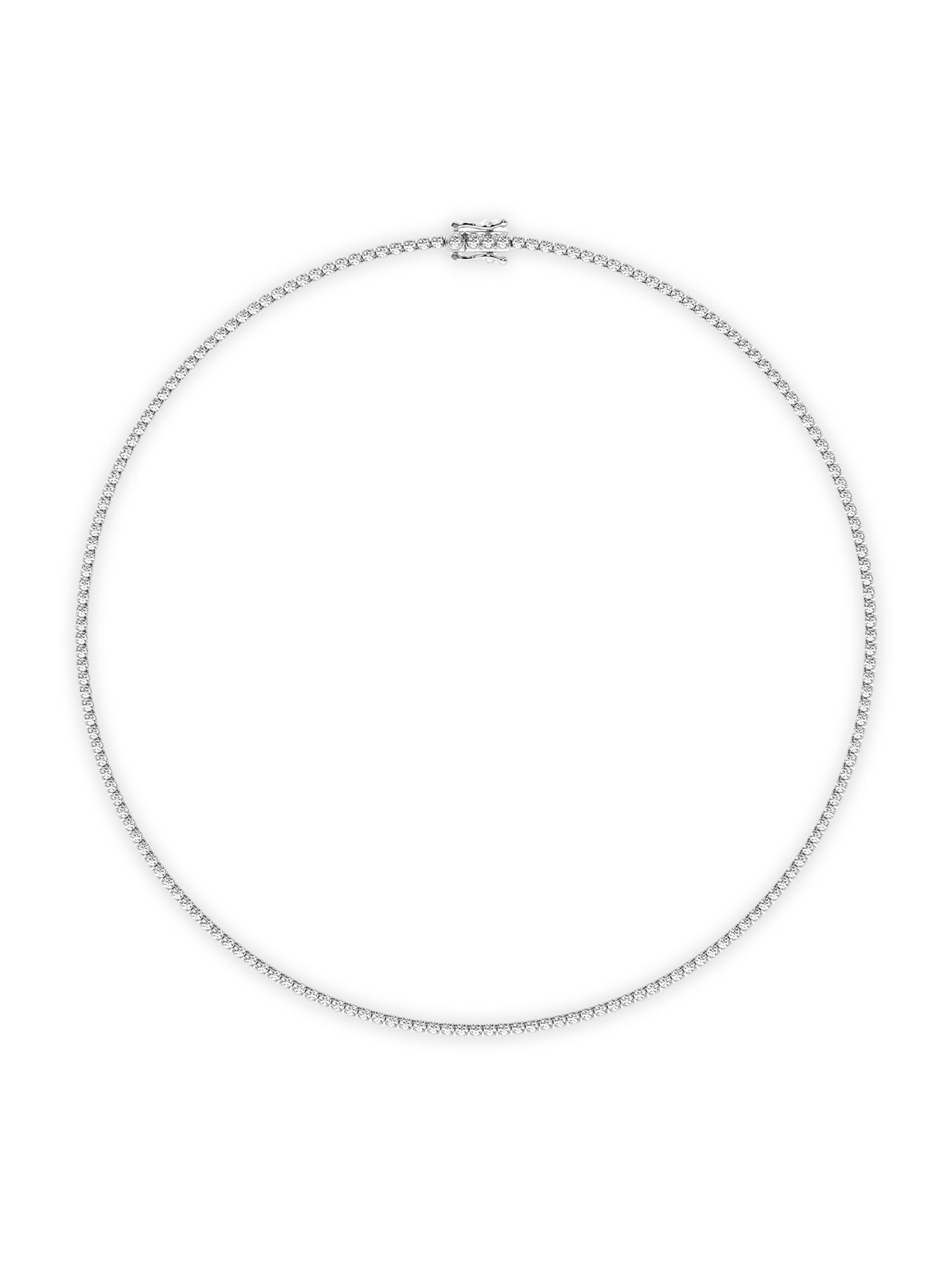 Saks Fifth Avenue Collection Women's 14K White Gold & 5.50 TCW Diamond Tennis Necklace - White