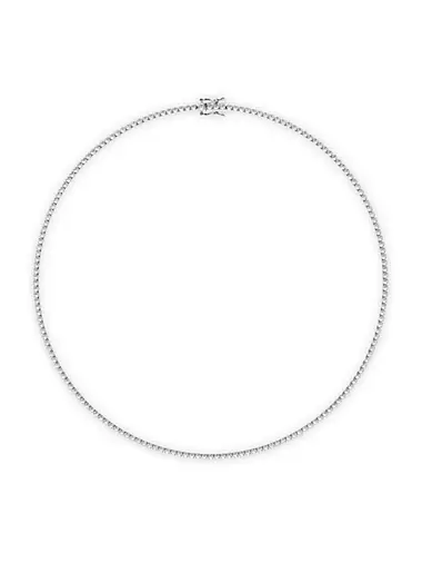 14K White Gold & 5.50 TCW Diamond Tennis Necklace