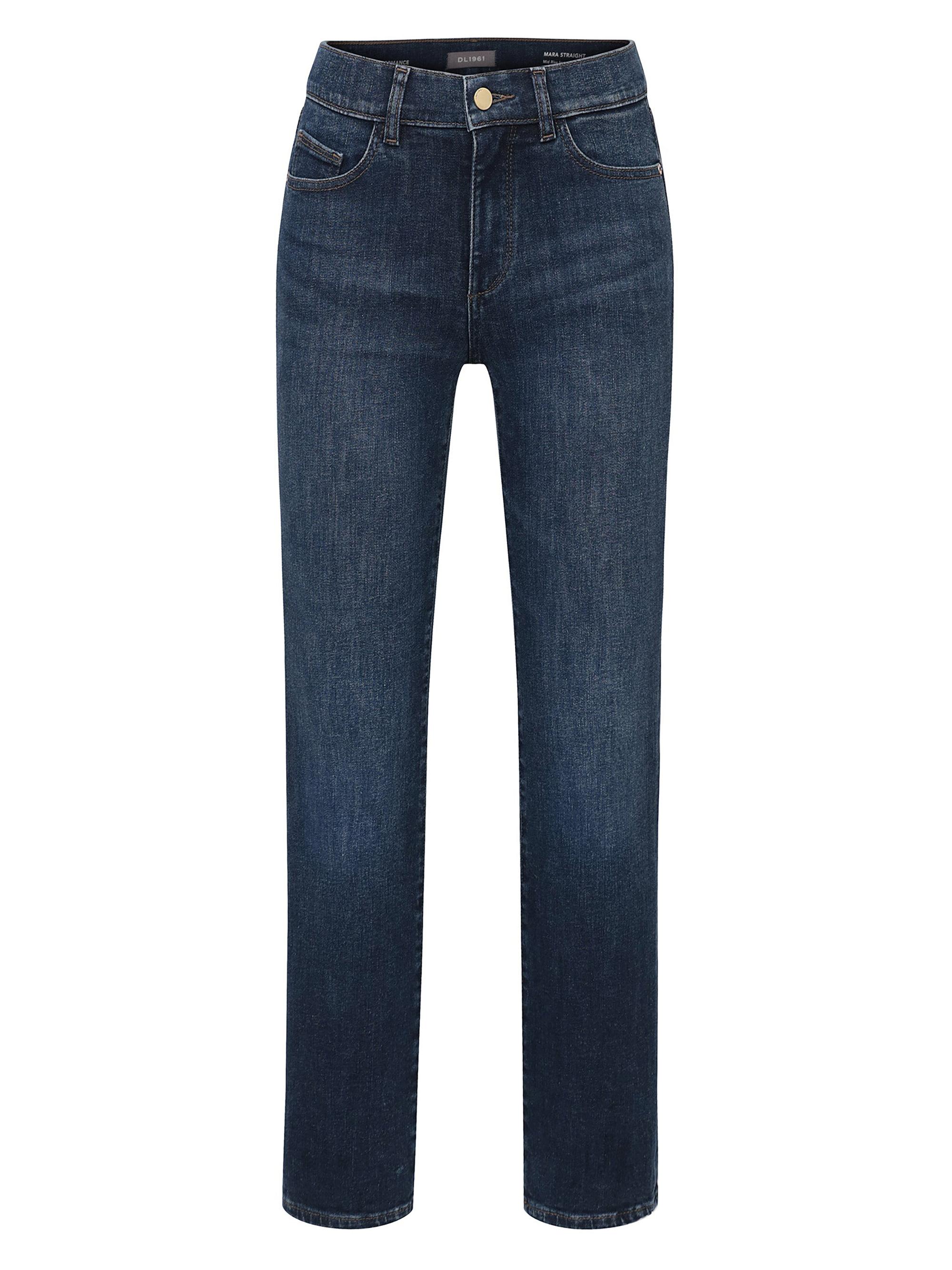 DL1961 Women's Mara Straight Mid Rise Instasculpt Ankle Jeans - India Ink