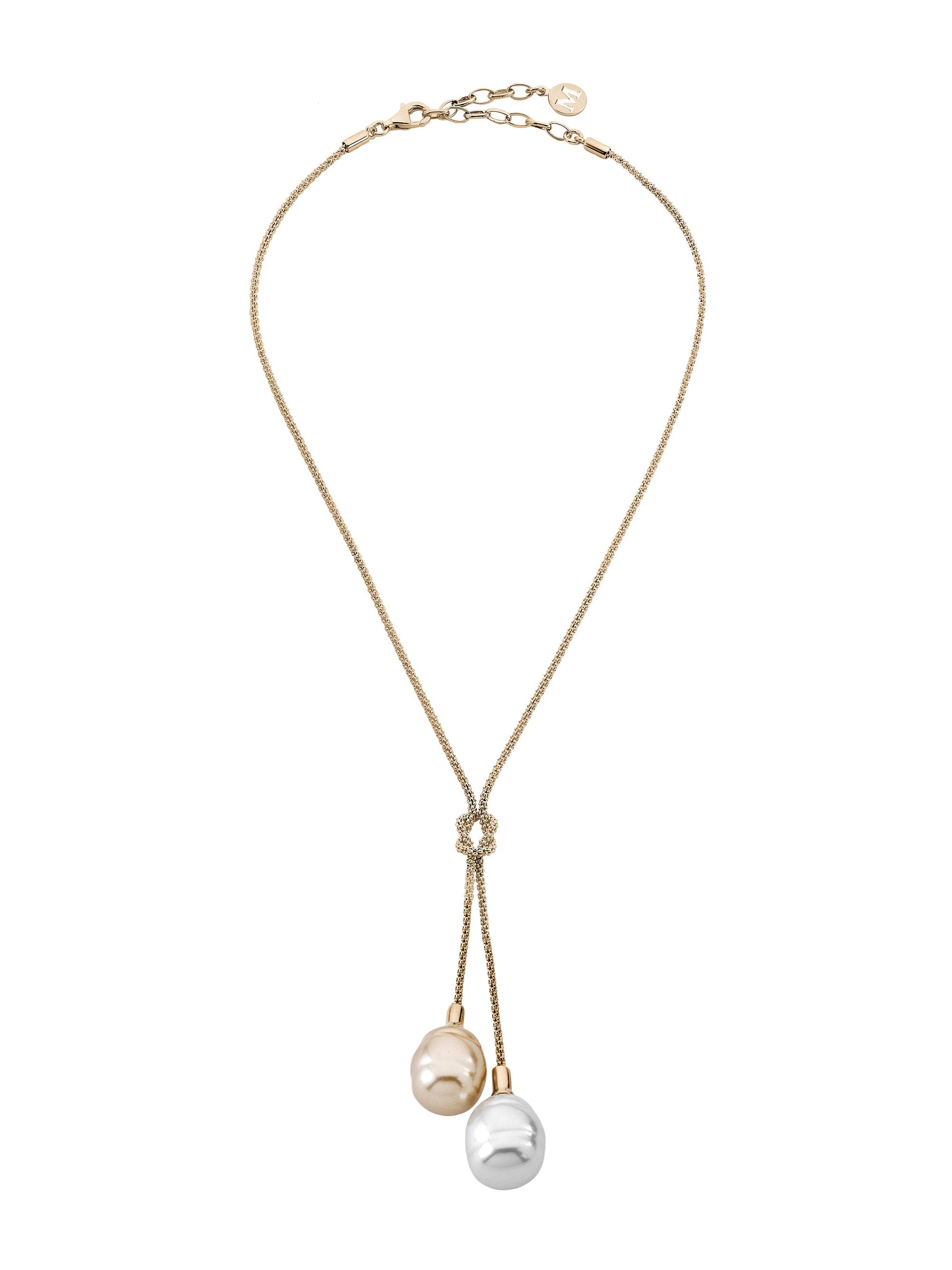 Majorica Women's Tender 18K-Gold-Plated & Lab-Grown Baroque Pearls Knot Necklace - Pearl