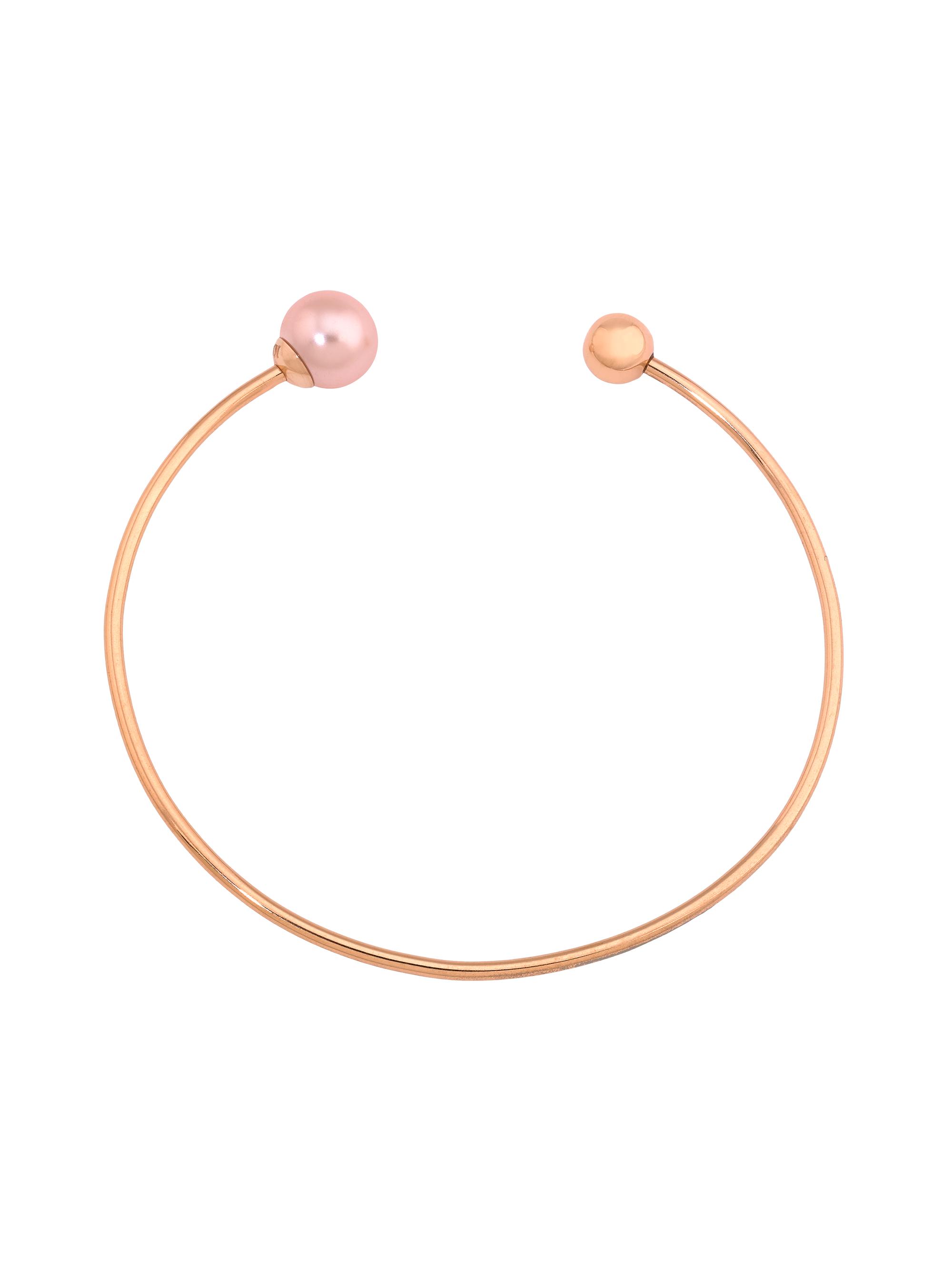 Majorica Women's Aura 18K Rose Gold-Plated & 8MM Faux Pearl Flexible Bracelet - Pearl