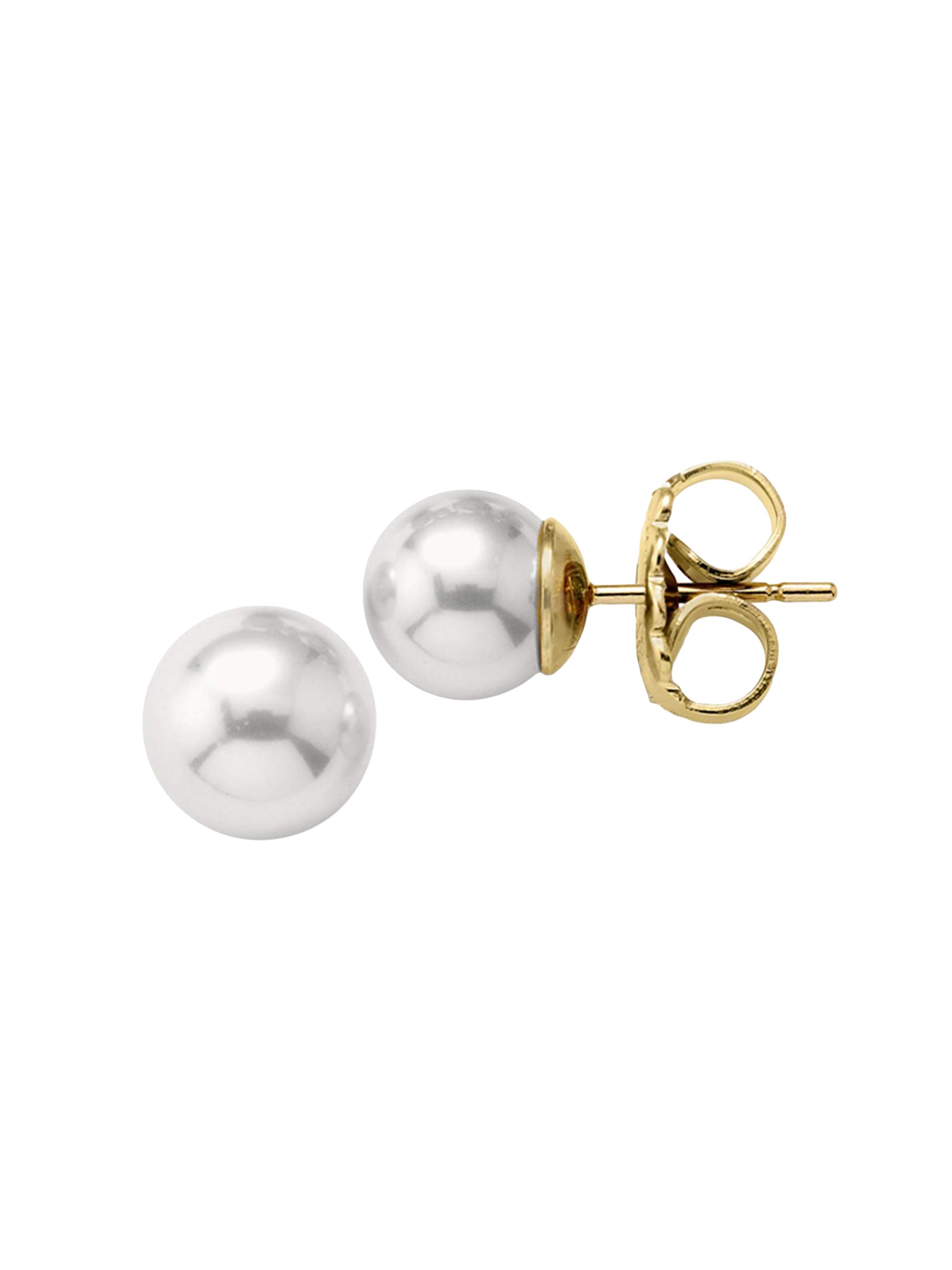 Majorica Women's Lyra 18K Gold-Plate & Faux Pearl  Stud Earrings - Pearl