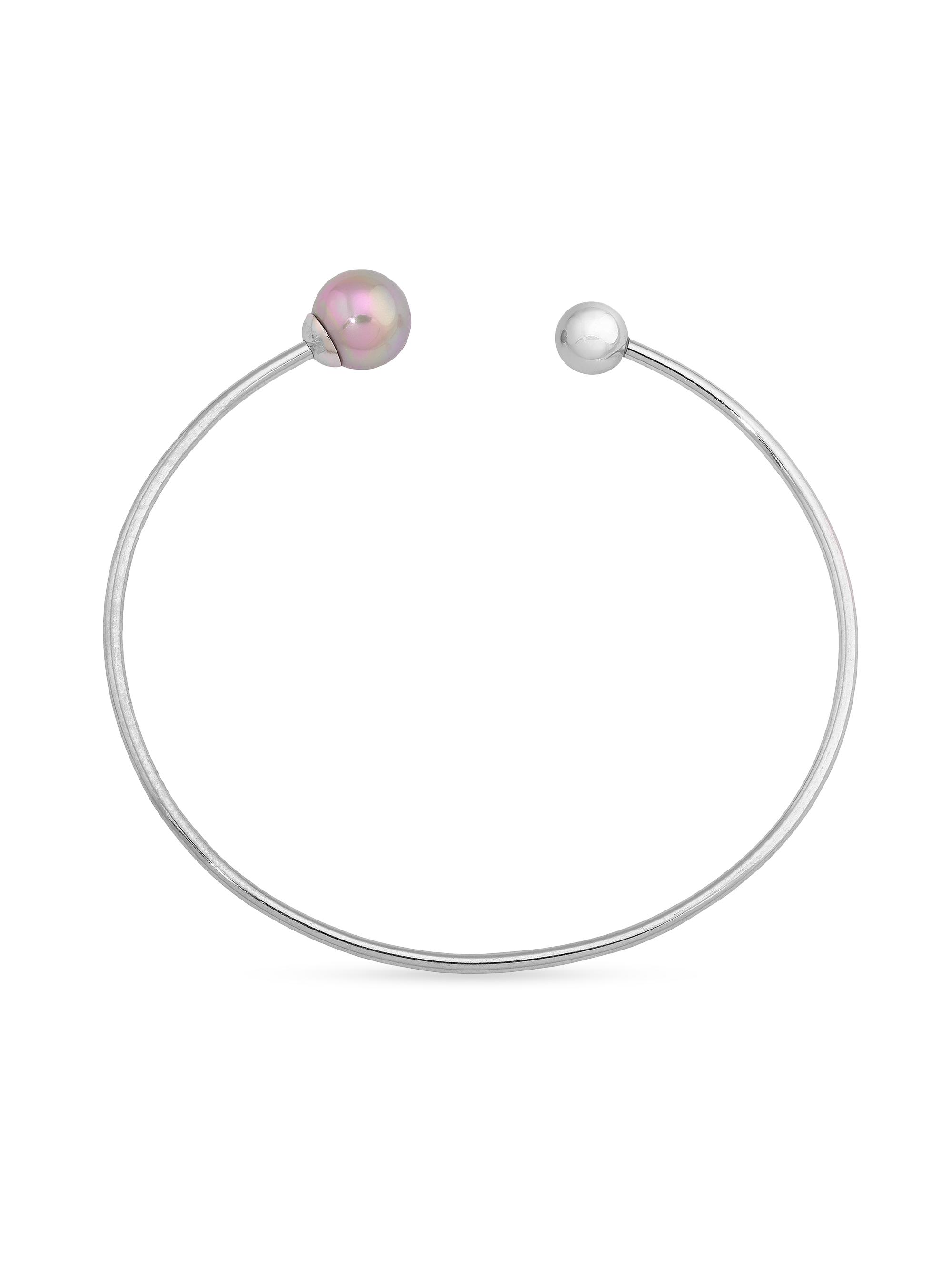 Majorica Women's Aura Steel & 8MM Nuage Pearl Flexible Bracelet - Pearl