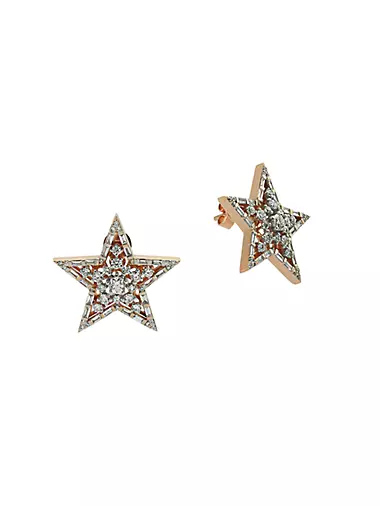 Star Light Sirius 18K Rose Gold & Diamond Earrings