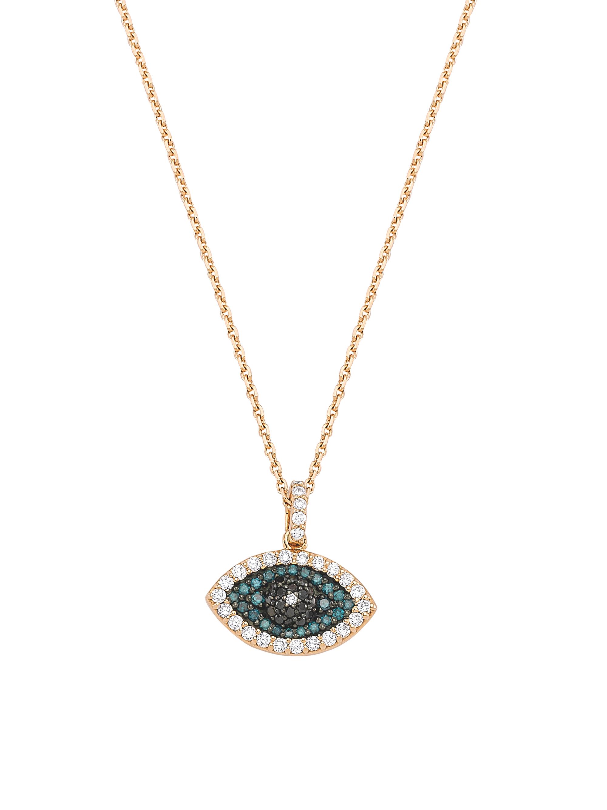 Bee Goddess Women's Eye Light 14K Rose Gold & Multicolor Diamond Necklace - Rose Gold