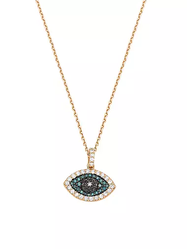 Eye Light 14K Rose Gold & Multicolor Diamond Necklace