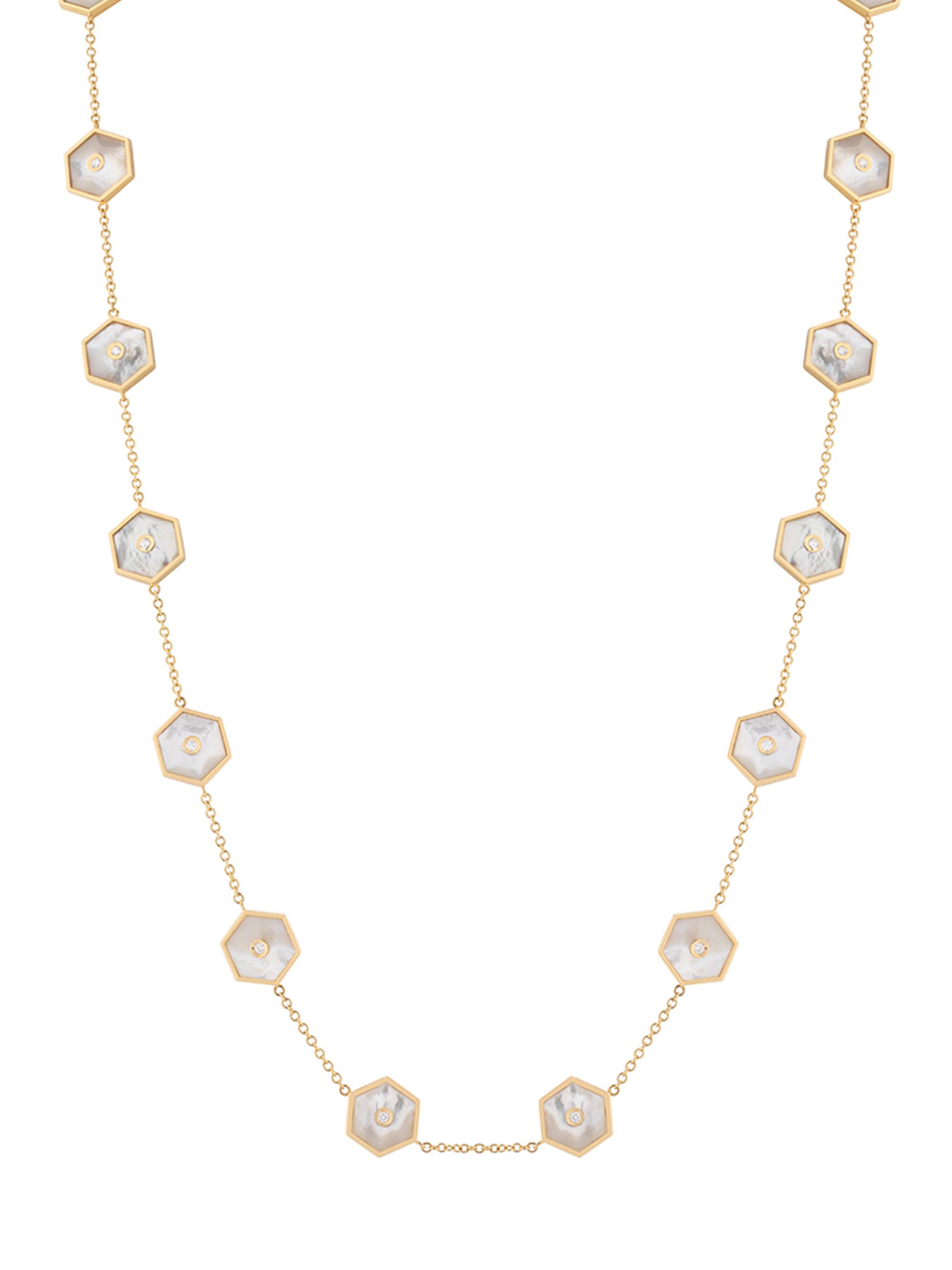 Miseno Women's Baia 18K Yellow Gold, Mother-Of-Pearl & 1.4 TCW Diamond Station Necklace - Yellow Gold