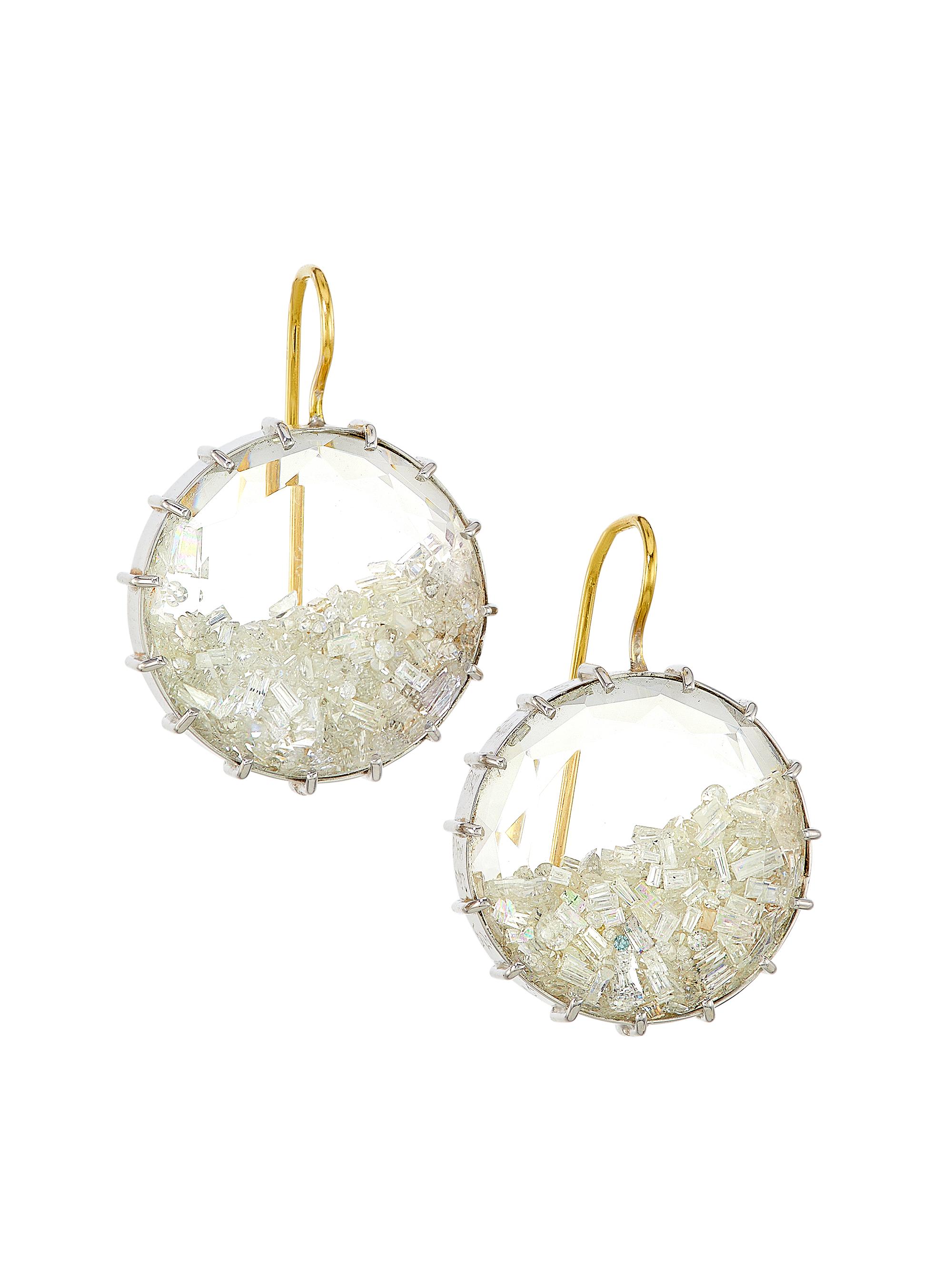 Renee Lewis Women's Shake Two-Tone 18K Gold & 5.2 TCW Diamond Drop Earrings - White Gold