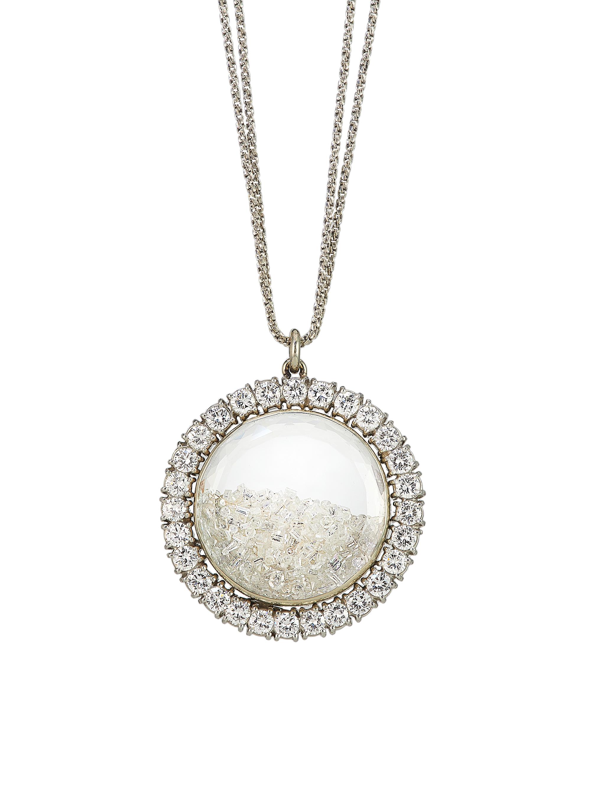 Renee Lewis Women's Shake 18K White Gold, Platinum, & 9.87 TCW Diamond Pendant Necklace - White Gold