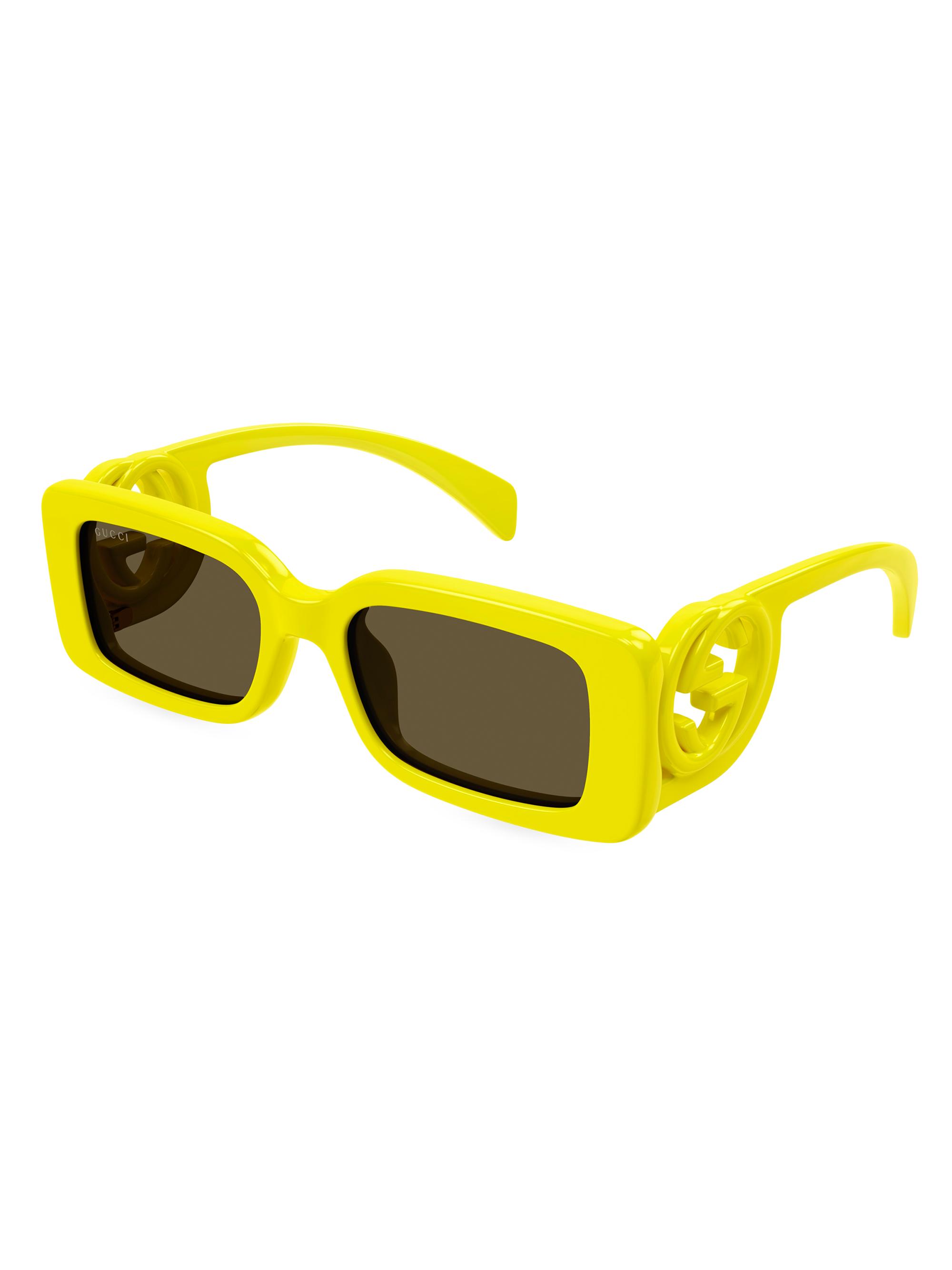 Gucci Women's Chaise Longue 54MM Rectangular Sunglasses - Yellow Dark Grey | Thumbnail 6