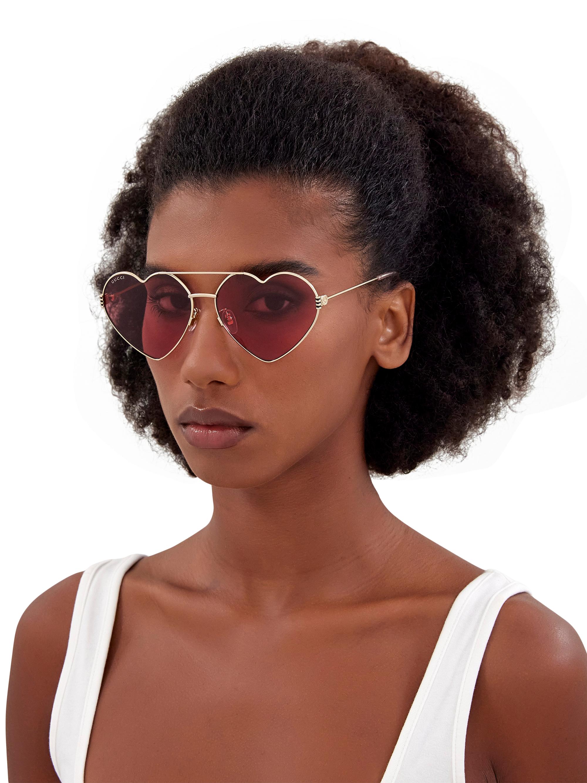 gucci heart sunglasses black