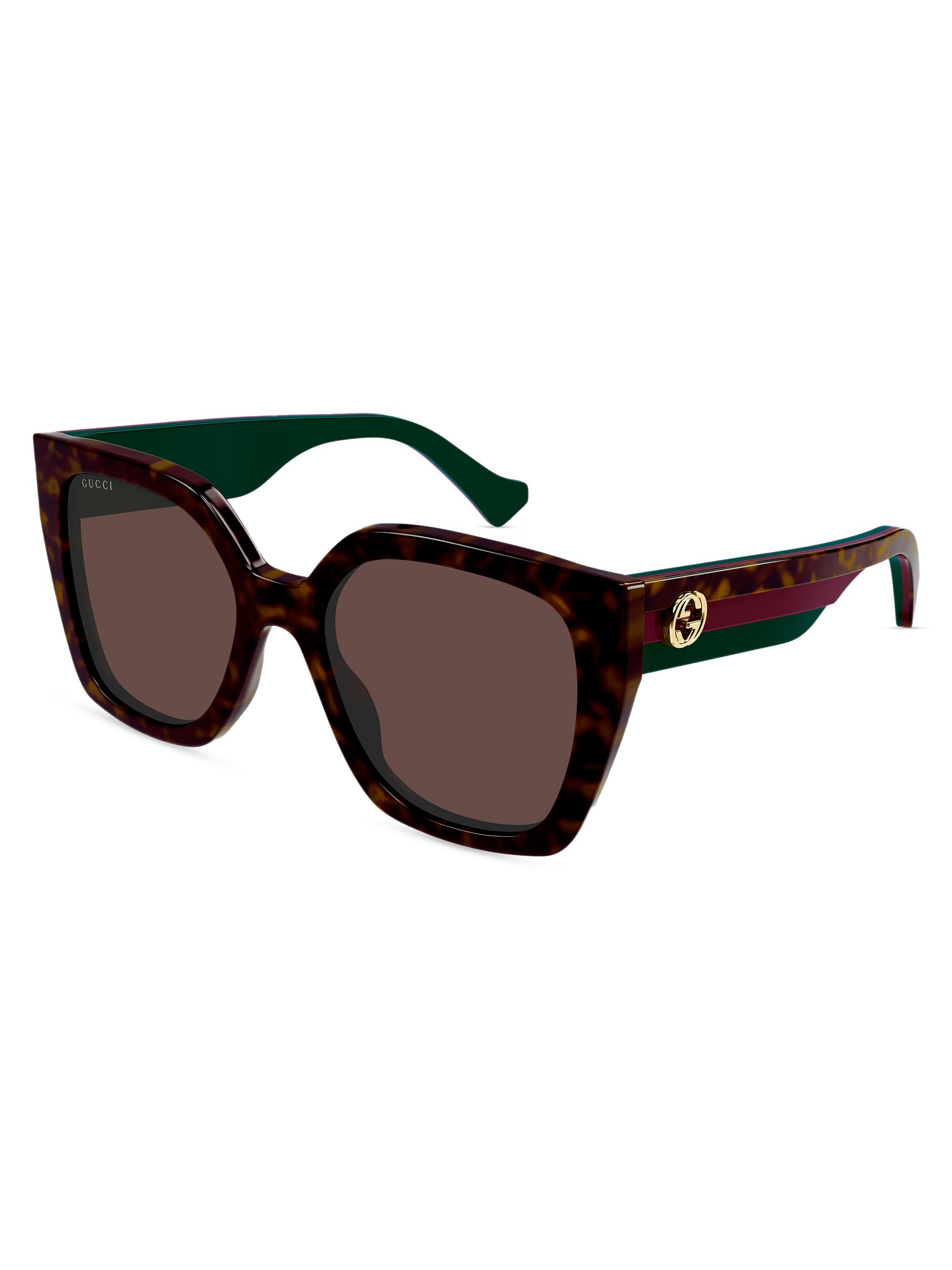 Gucci Women's Web Studi 55MM Butterfly Sunglasses - Havana