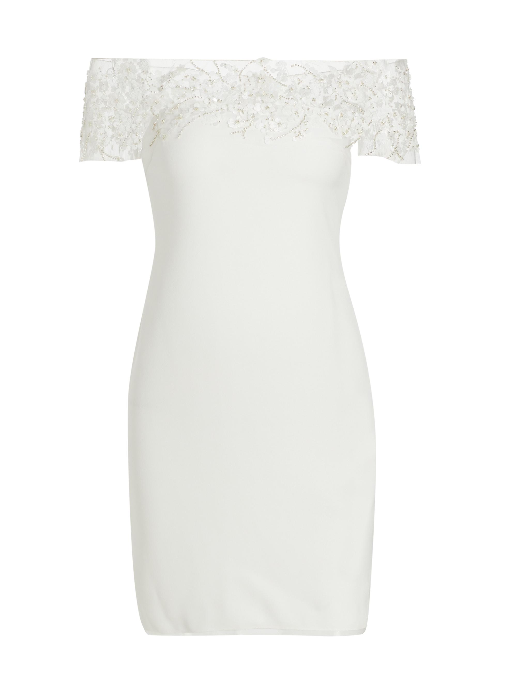 Zwillinger's Women's Ginny Embroidered Off-The-Shoulder Minidress - White