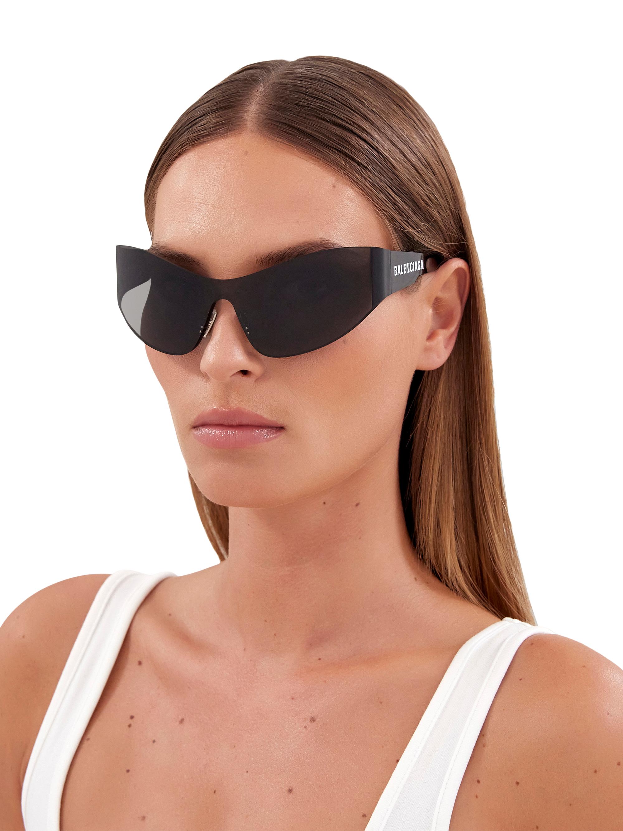 Balenciaga 99MM Mono Mask Rimless Sunglasses | Saks Fifth Avenue