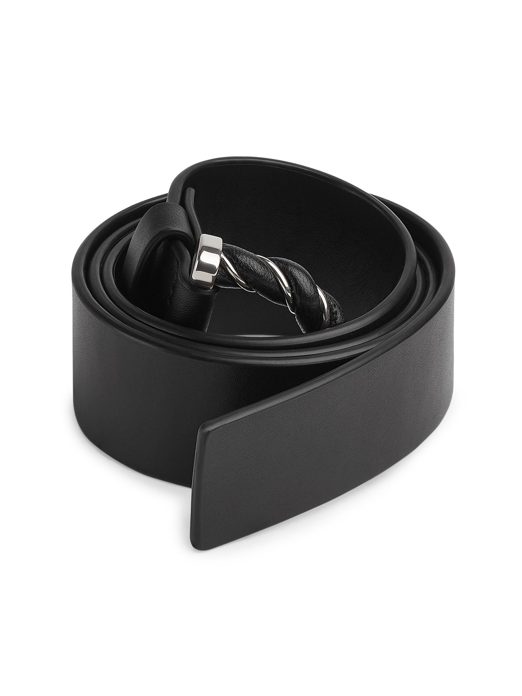 ZARA TWISTED BUCKLE LEATHER BELT | BOTTEGA INSPIRED Bottega Veneta Twisted-Buckle Leather Belt | Saks Fifth Avenue main image 3