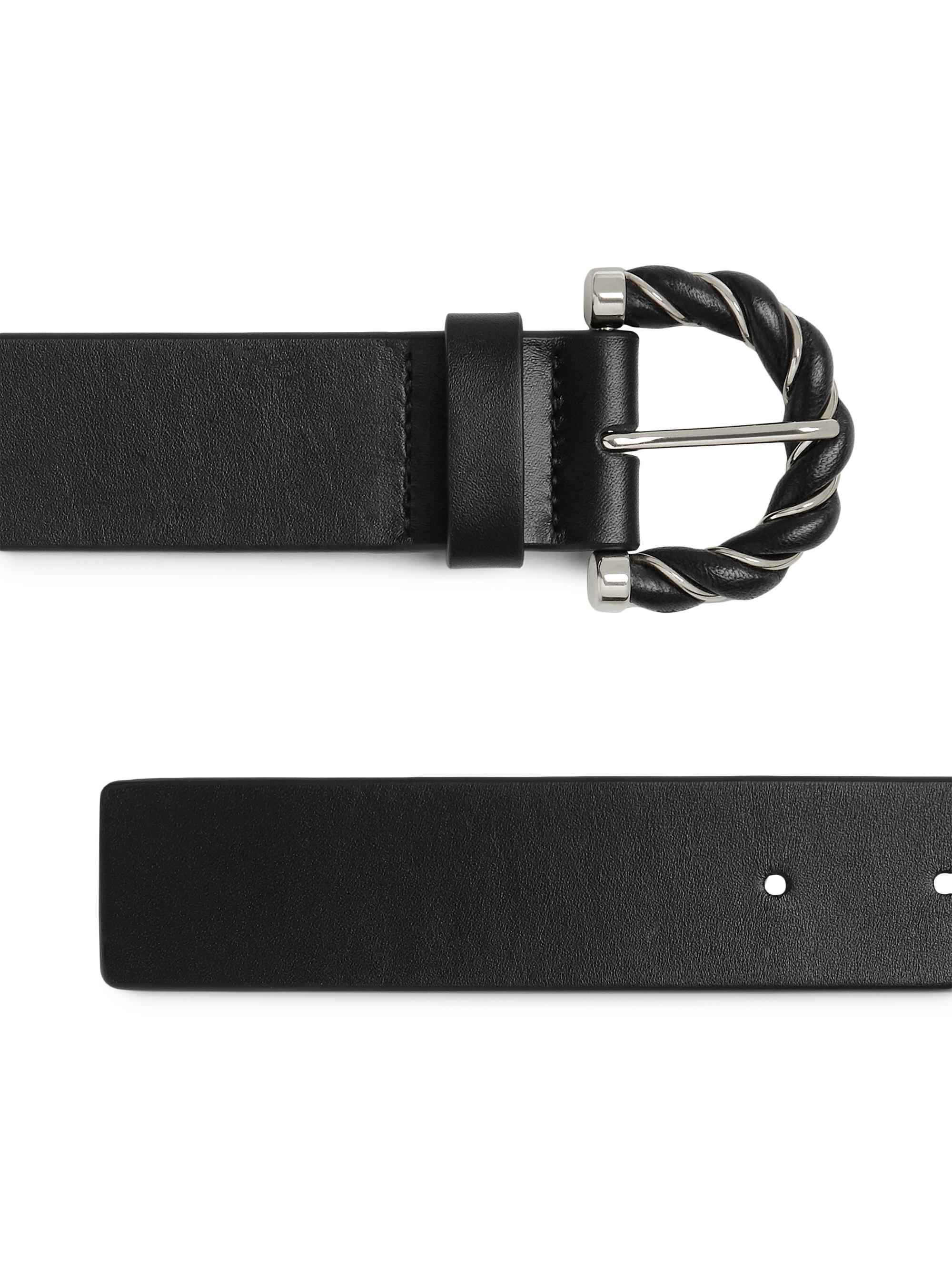 ZARA TWISTED BUCKLE LEATHER BELT | BOTTEGA INSPIRED Bottega Veneta Twisted-Buckle Leather Belt | Saks Fifth Avenue main image 4