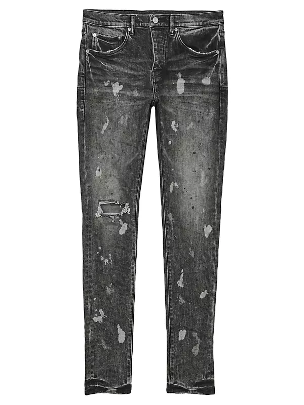 Shop Purple Brand P001 Acid Bleach Low-Rise Skinny Jeans