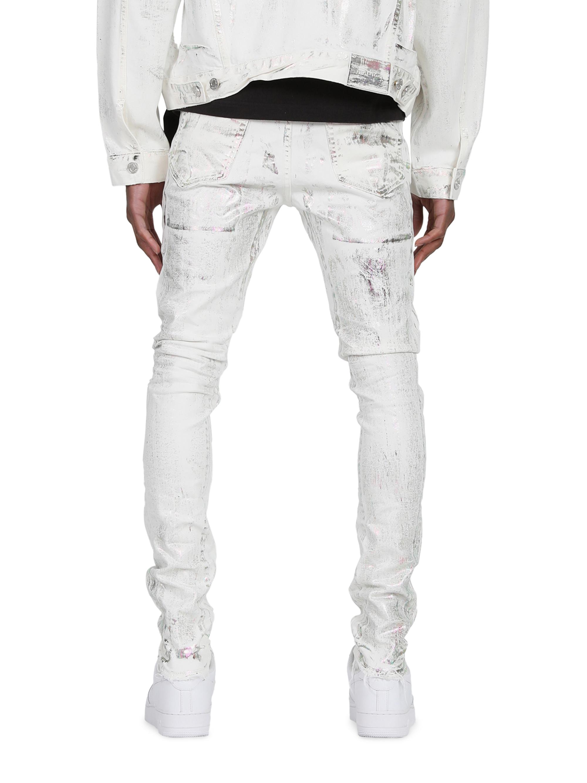 Purple Brand P001 X-Ray Foil Low-Rise Skinny Jeans | Saks Fifth Avenue