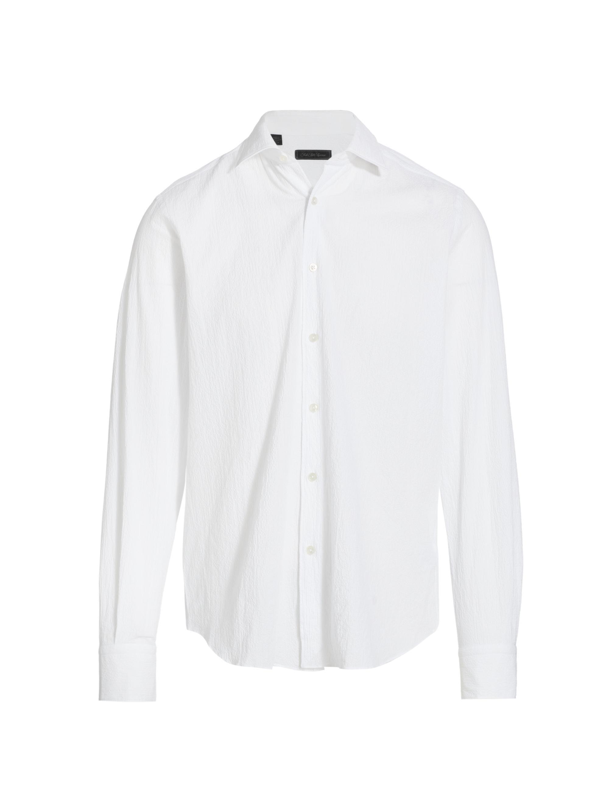 Saks Fifth Avenue Men's COLLECTION Cotton Seersucker Shirt - Egret