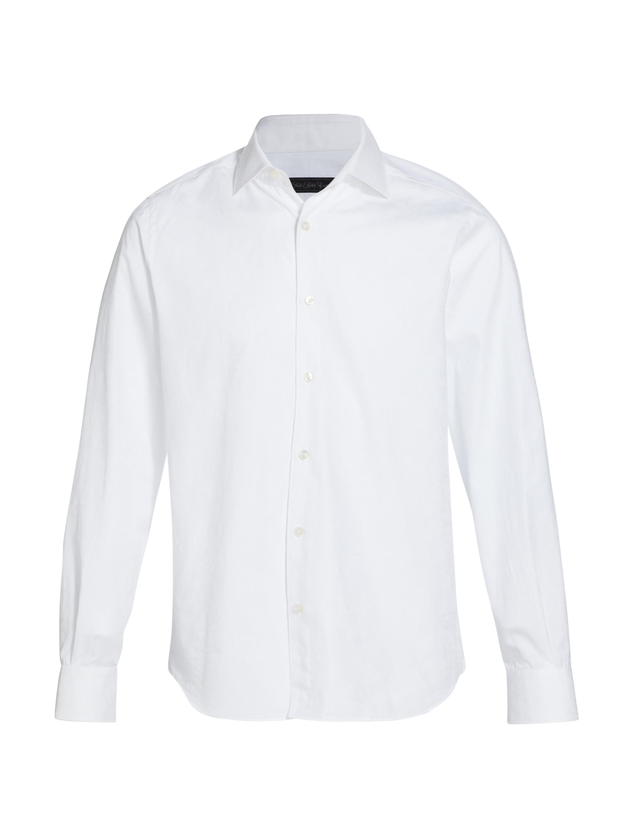 Saks Fifth Avenue Men's COLLECTION Tone-on-Tone Floral Cotton Long-Sleeve Shirt - Egret