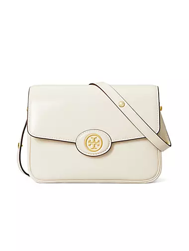 Tory Burch Women's Robinson Spazzolato Convertible Shoulder, Shea  Butter/Ivory, Off White, One Size: Handbags