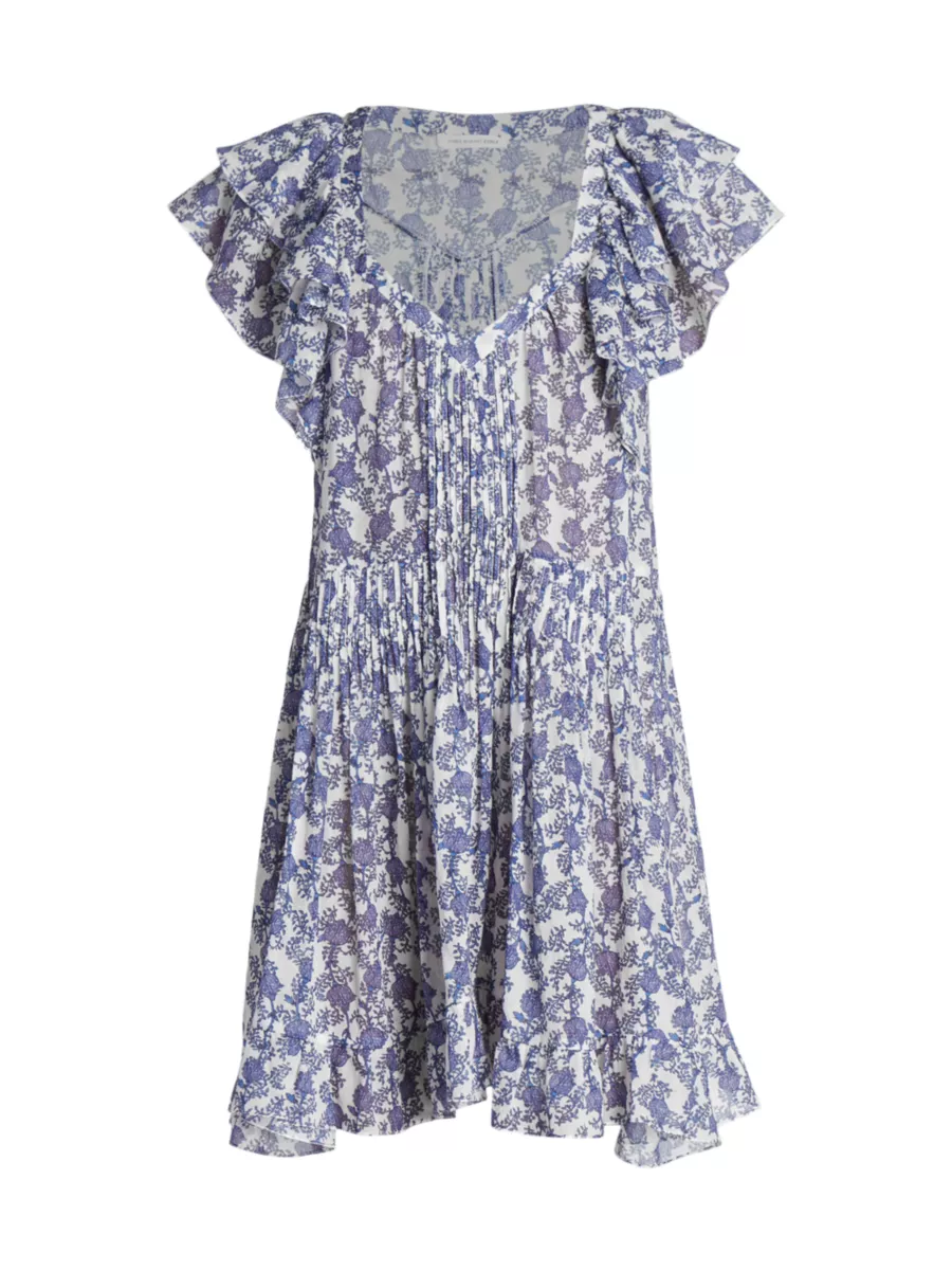 Shop Isabel Marant Étoile Godrana Flutter-Sleeve Minidress Shop Isabel Marant Étoile Godrana Flutter-Sleeve Minidress