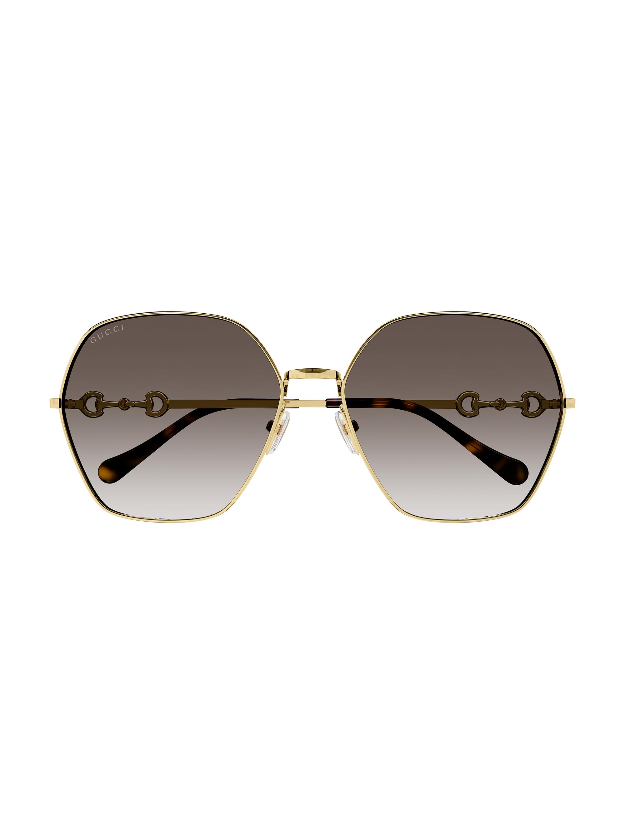 Gucci Women's Horsebit 62MM Geometric Sunglasses - Gold
